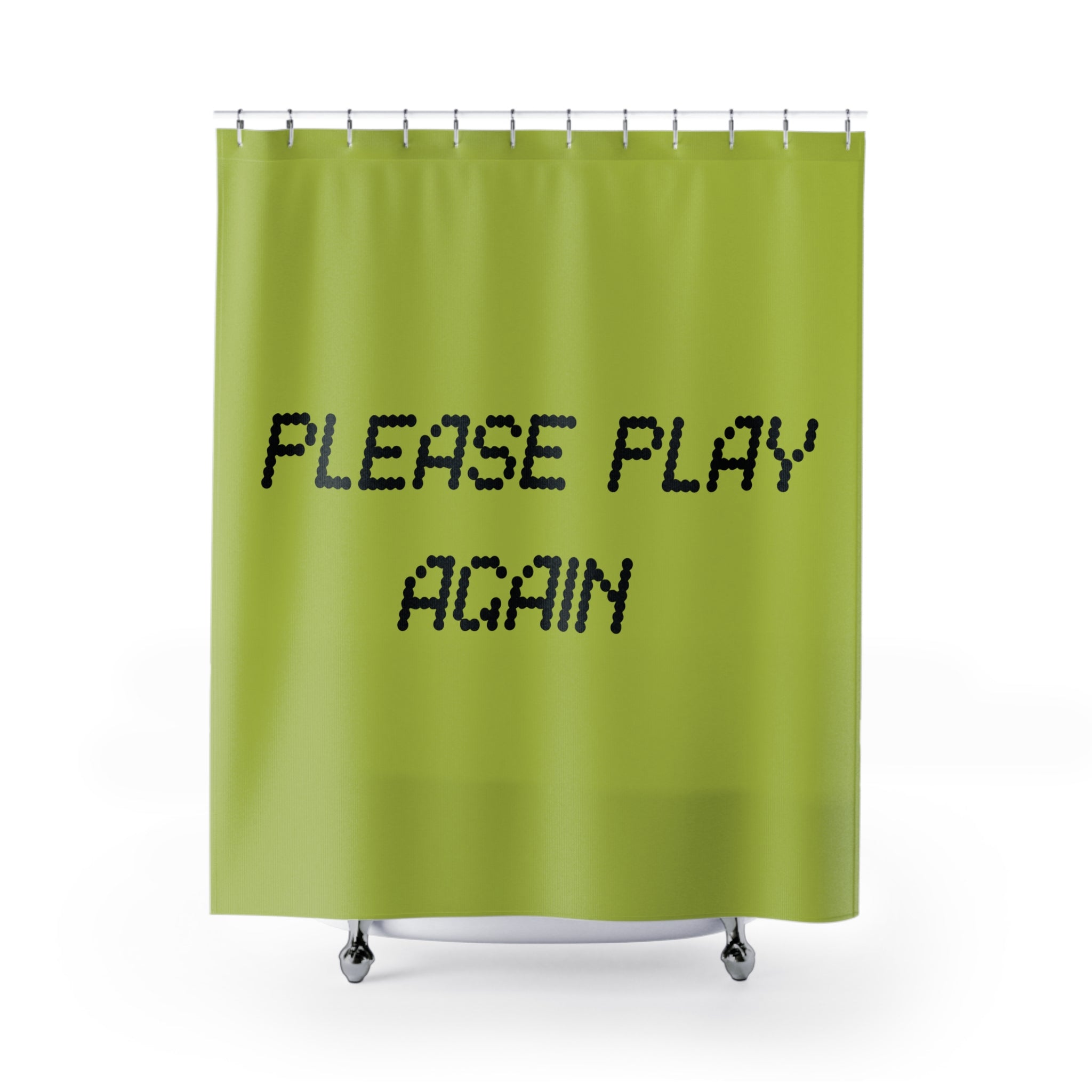 Retro Gaming Shower Curtain | Please Play Again Decor, Bathroom Accessory, Gamer Gift, Fun Home Décor, Unique Bathroom Art