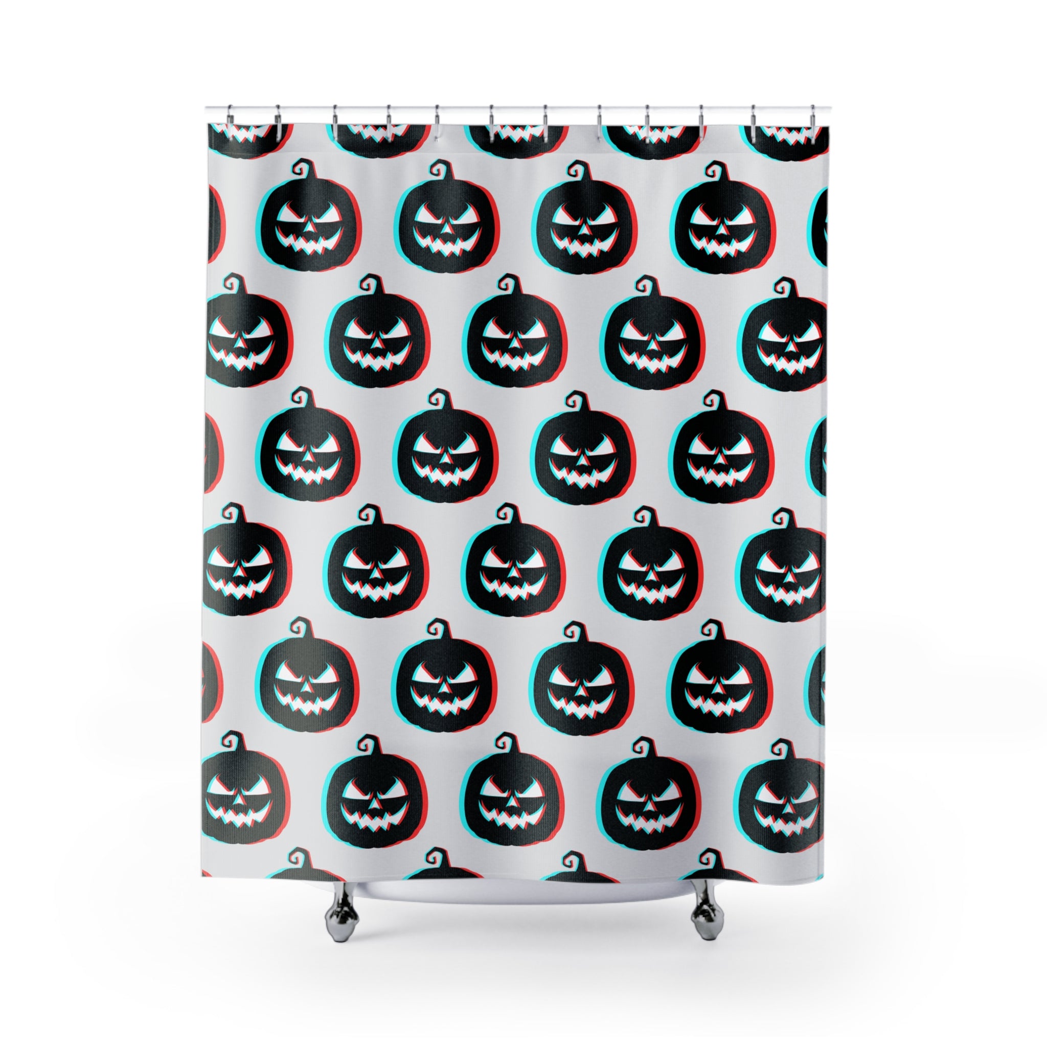 Halloween Pumpkin Shower Curtain, Spooky Bath Decor, Autumn Home Accent, Party Props, Trick or Treat Theme