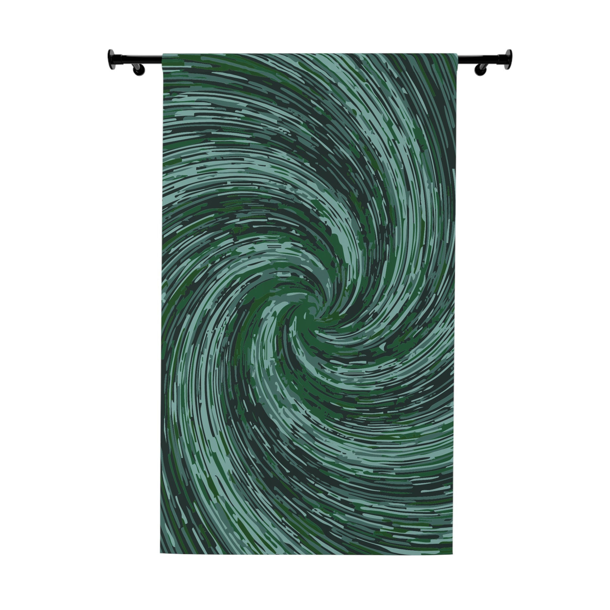 Abstract Green Swirly Temple Blackout Window Curtain