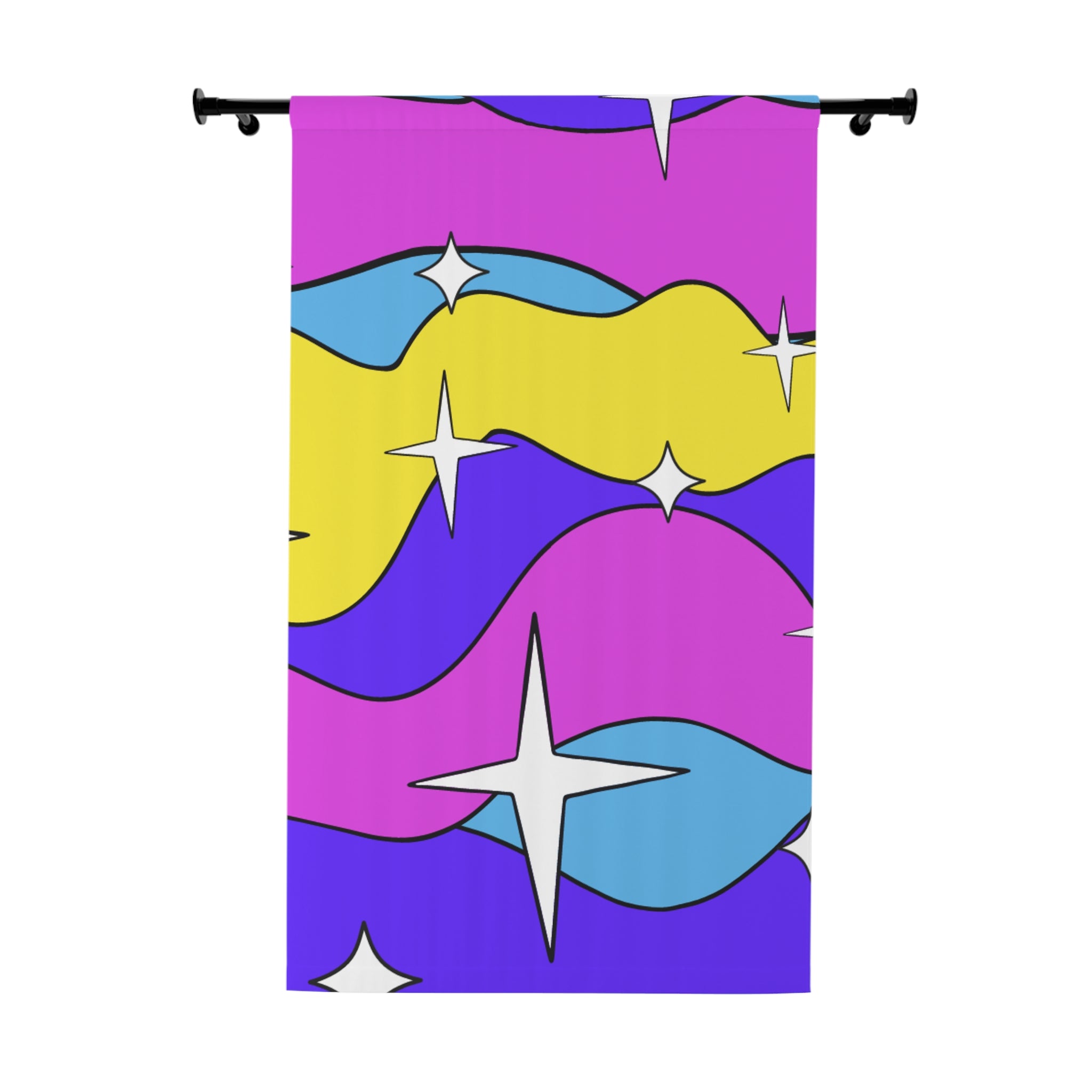 Genie Swirly Stars Pattern Blackout Window Curtain