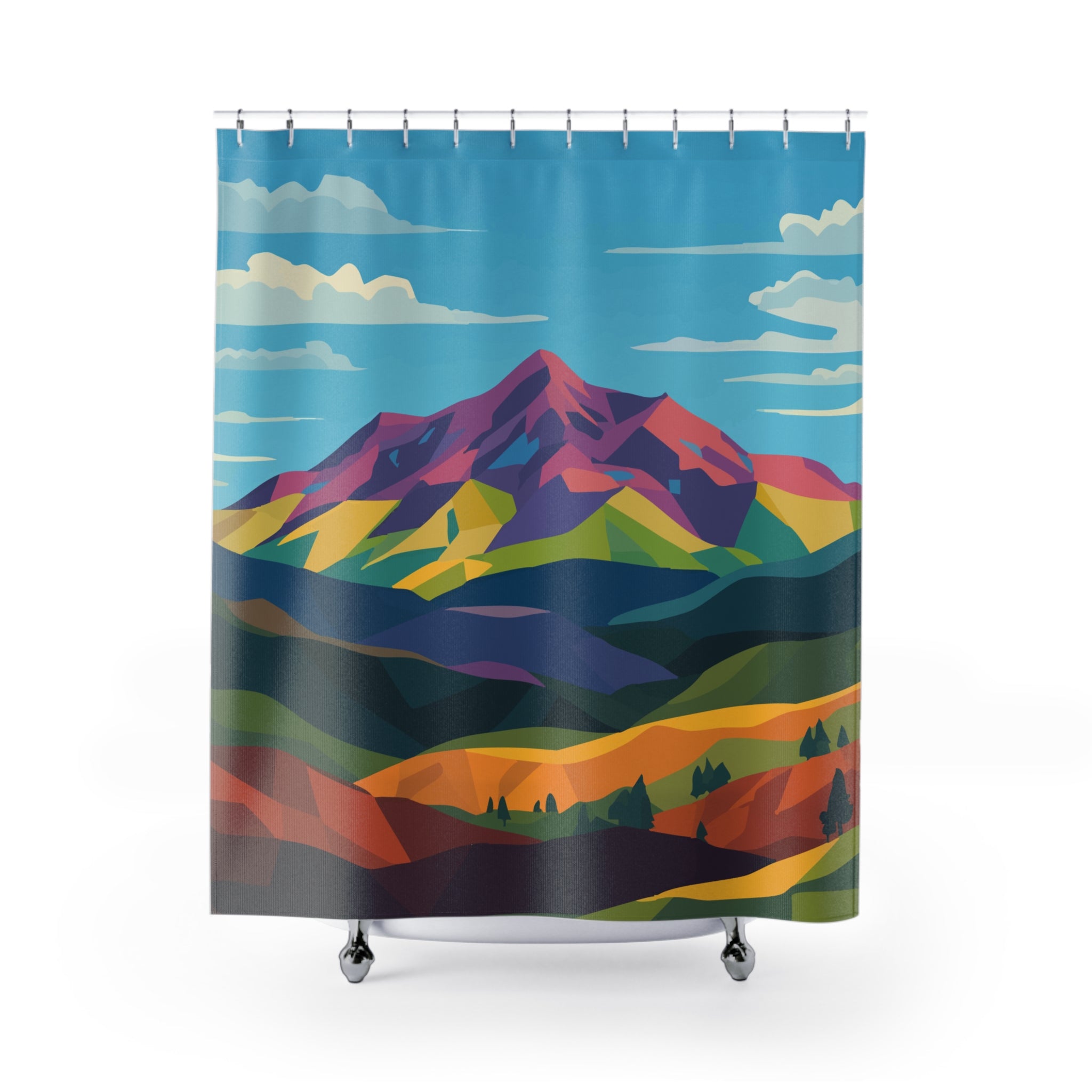 Colorados Colorful Home Mountain Love Shower Curtain