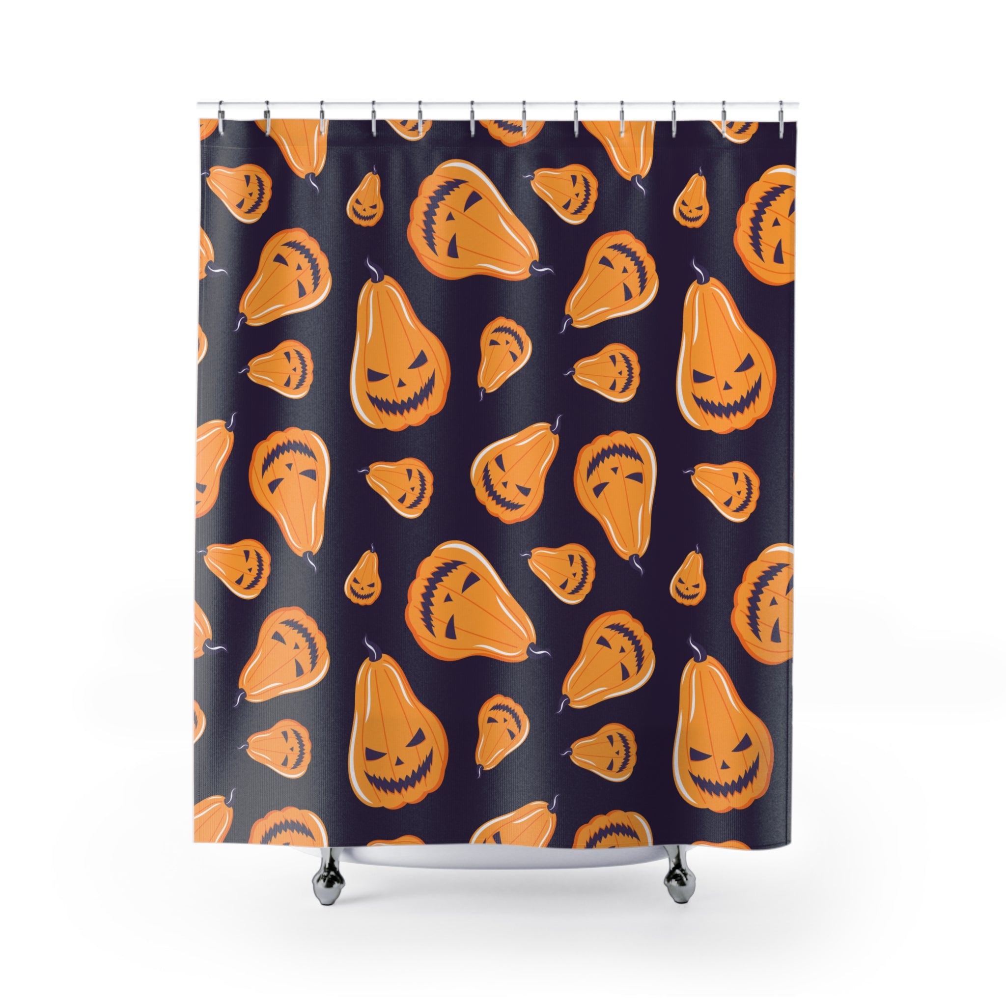 Halloween Pumpkin Shower Curtains, Seasonal Bathroom Decor, Scary Home Accessory, Trick or Treat Theme, Fall Holiday Decoration