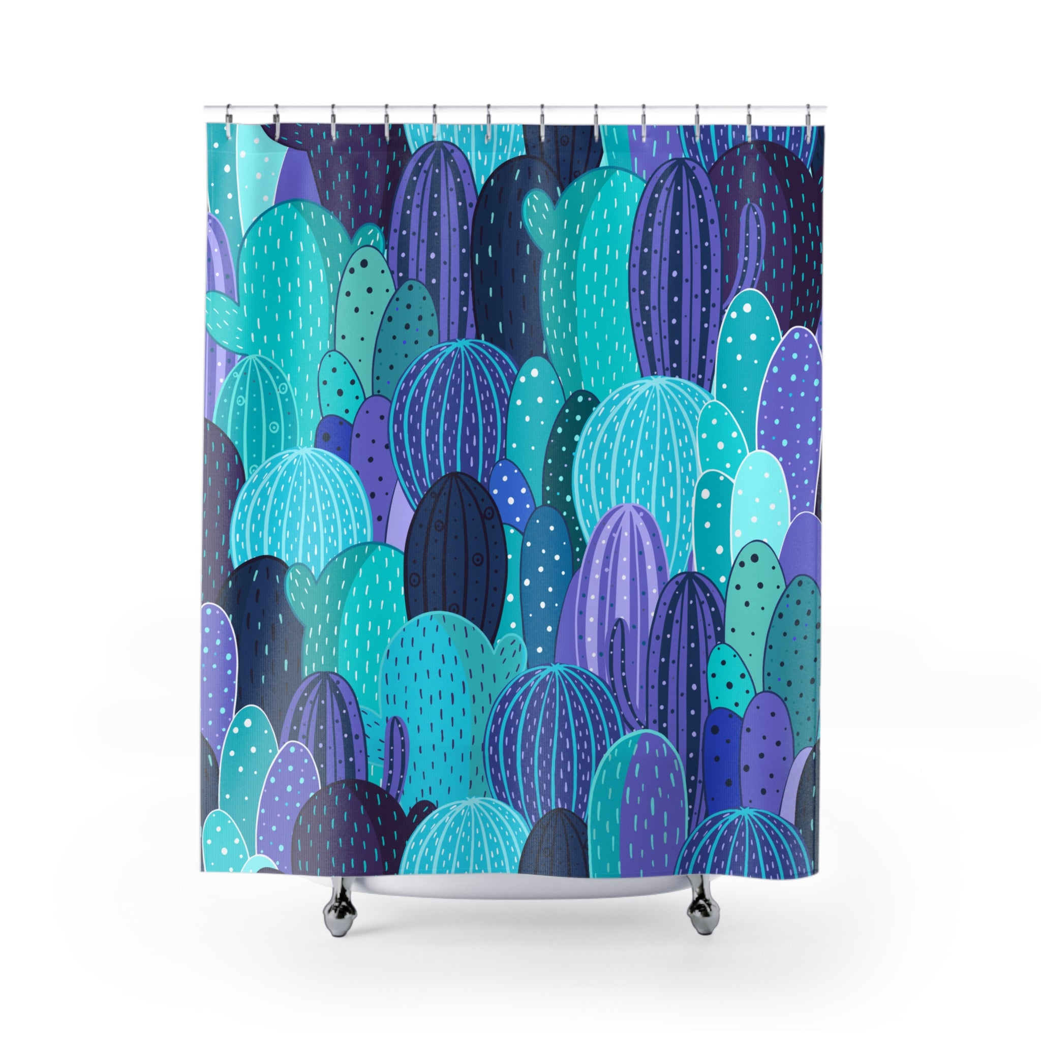 Midnight Cactus Shower Curtain