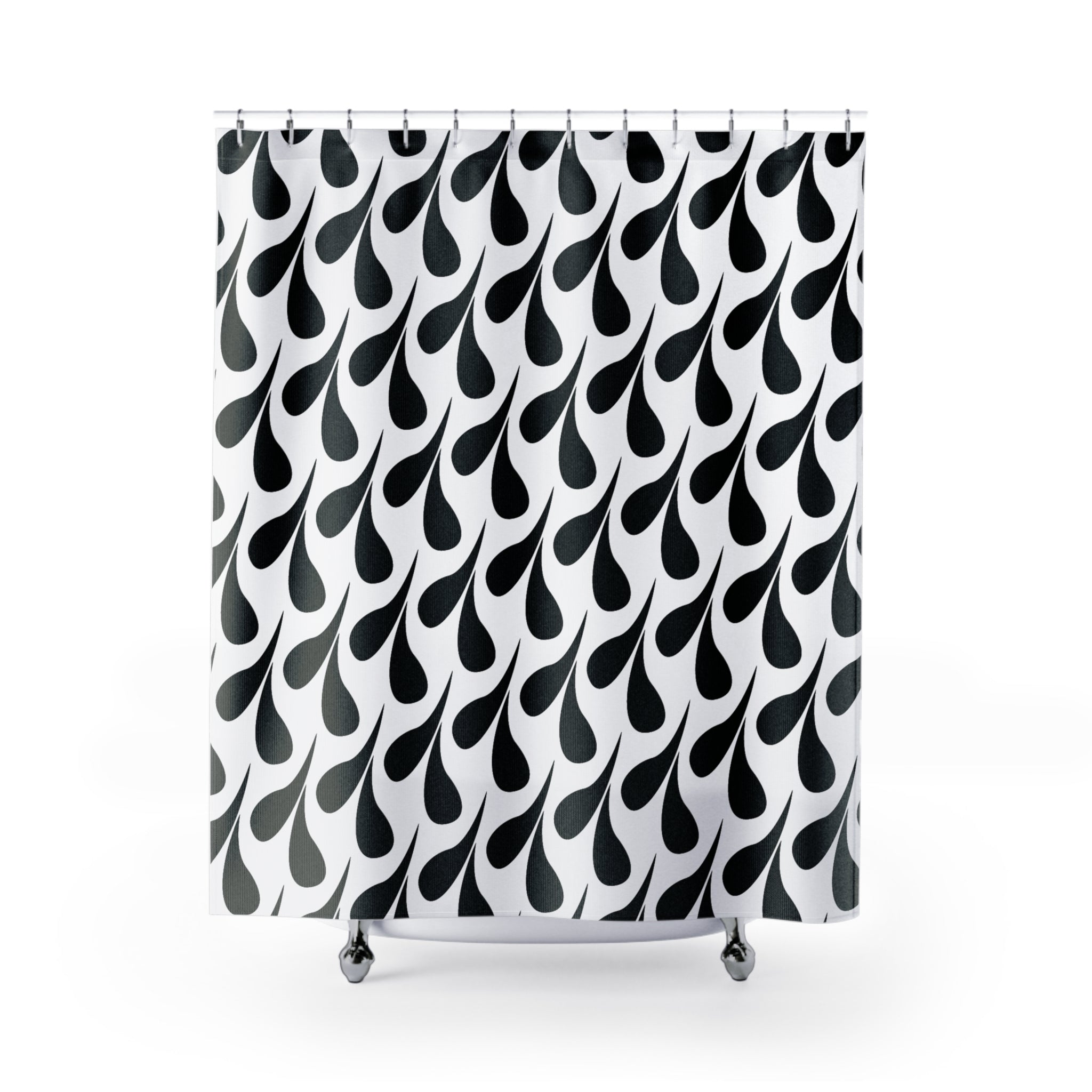 Black and White Swimmers Pattern Shower Curtain
