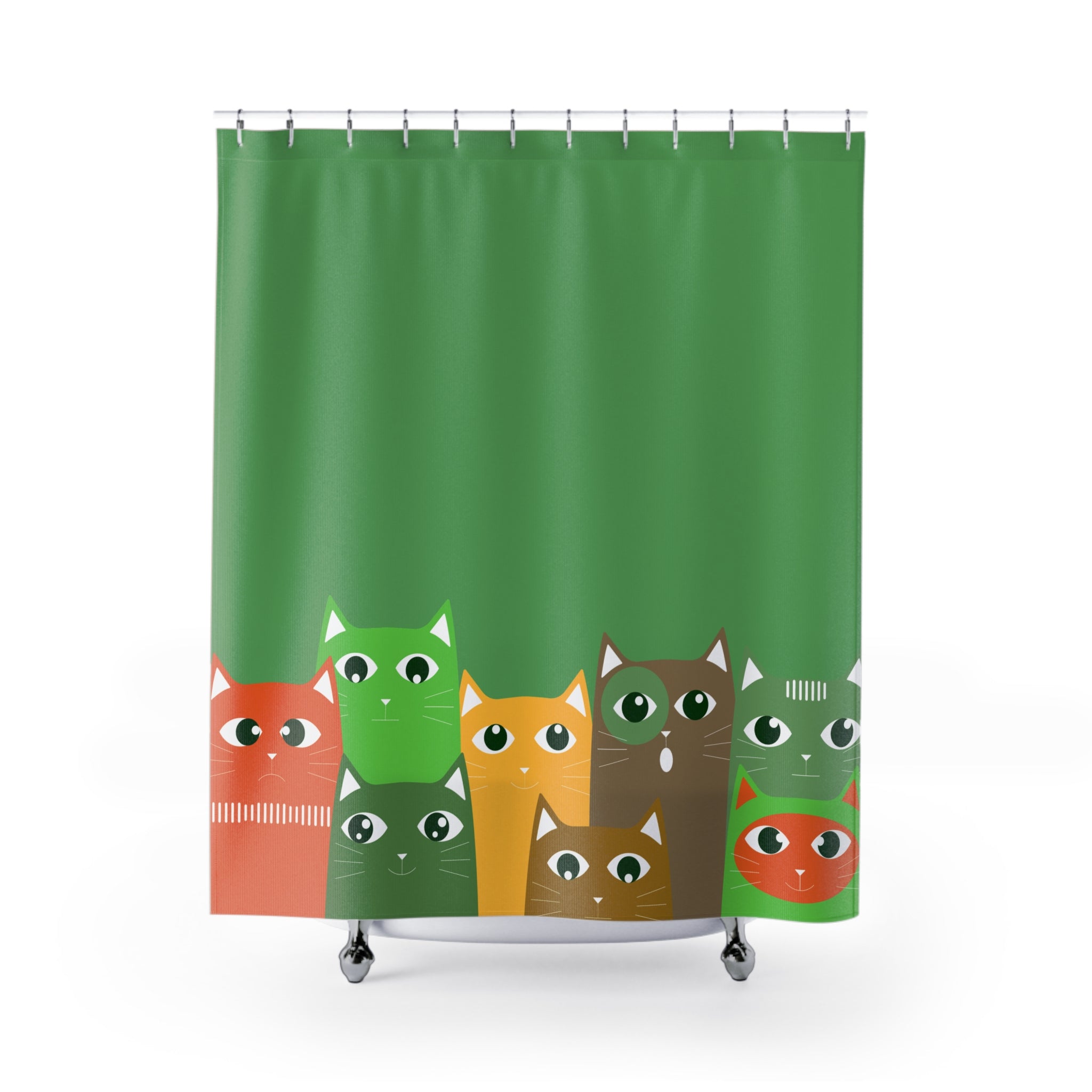 Curious Group of Shady Cats Shower Curtain