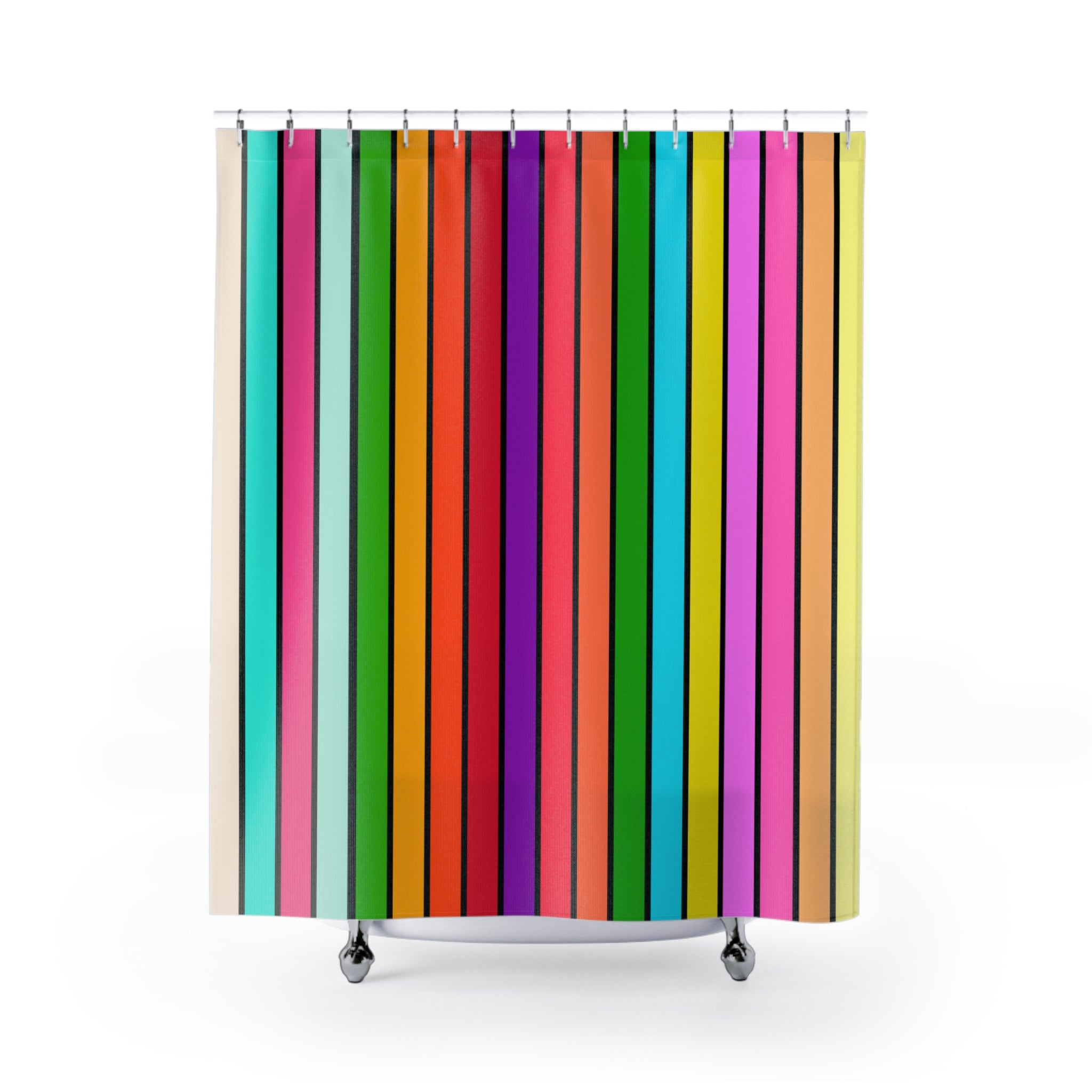 Striped Rainbowish Shower Curtain