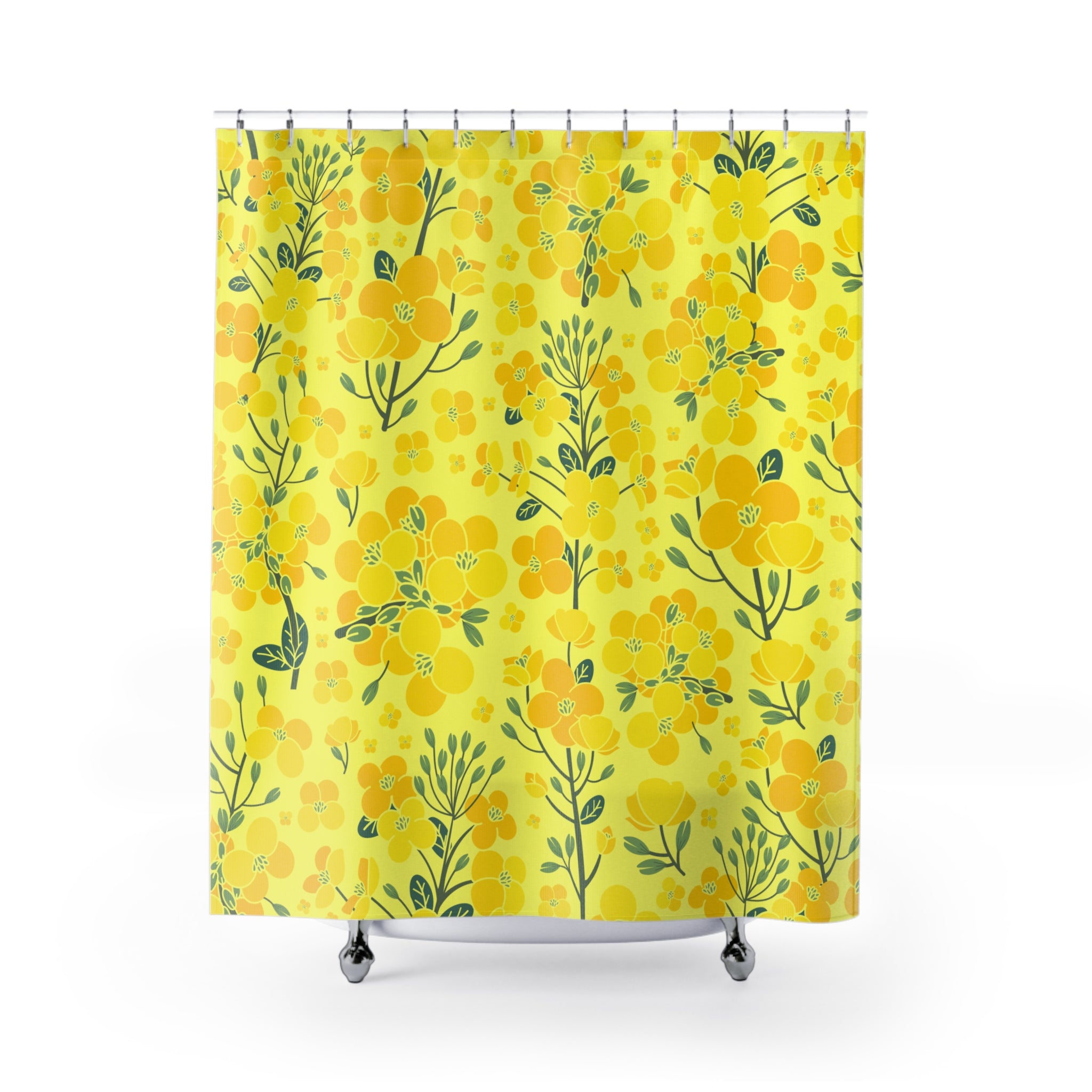 Canola Floral Pattern Shower Curtain