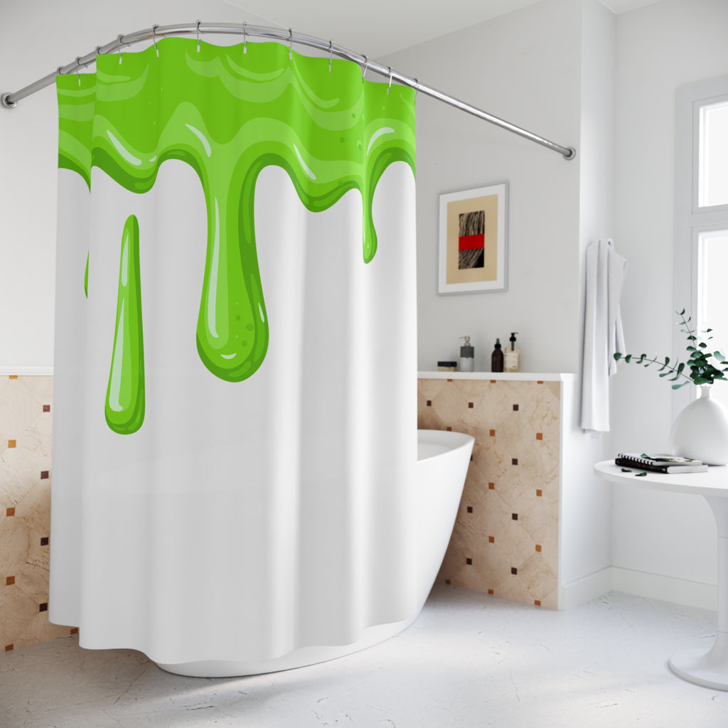 Drippy Green Gooey Slimy  Shower Curtain