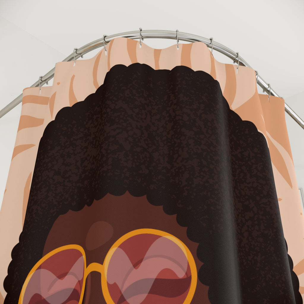 Chic Afro Art Shower Curtain, Bathroom Decor, Bohemian Style, Unique Gift, Modern Home Style, Elegant Bathroom Accessories