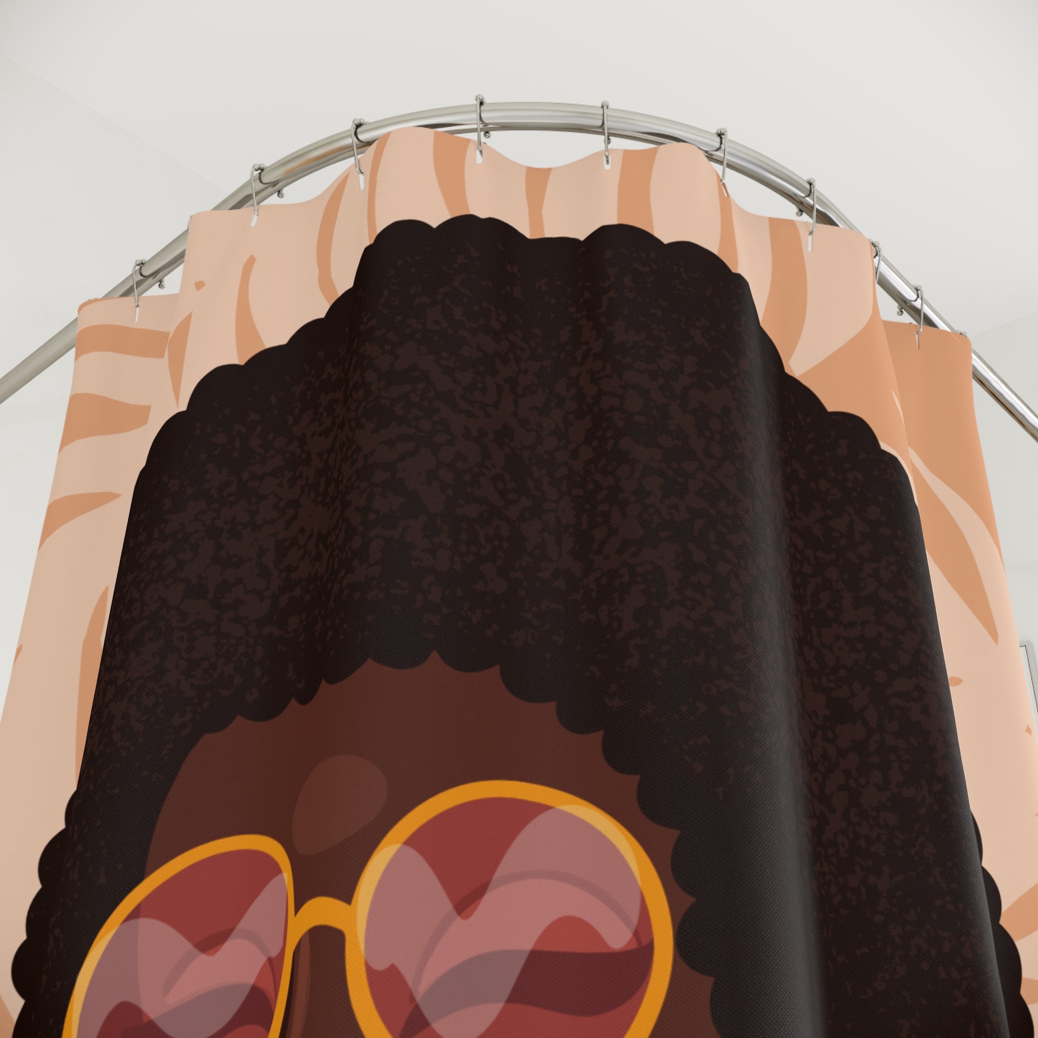 Chic Afro Art Shower Curtain, Bathroom Decor, Bohemian Style, Unique Gift, Modern Home Style, Elegant Bathroom Accessories