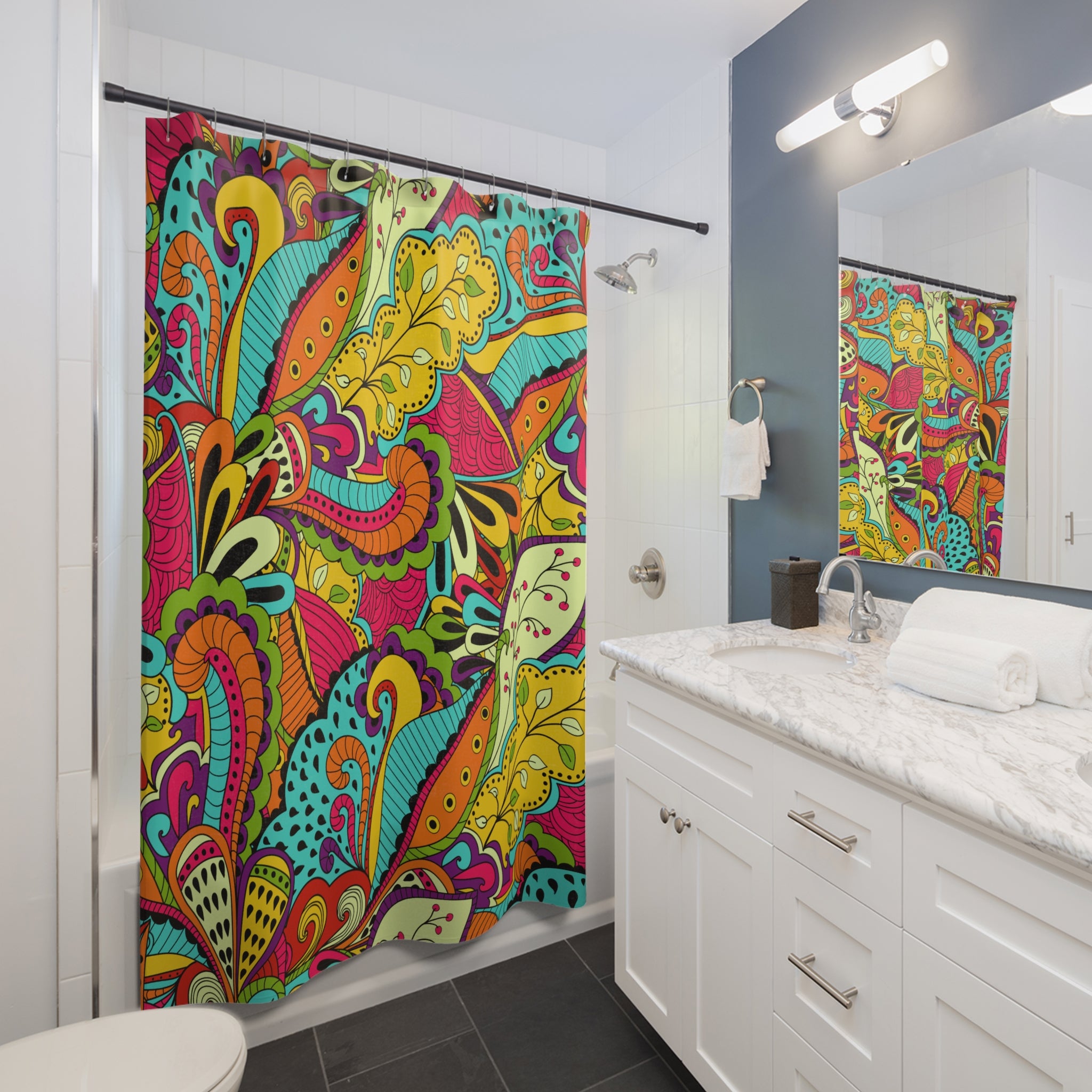 Spiral Pile Colorful Shower Curtain