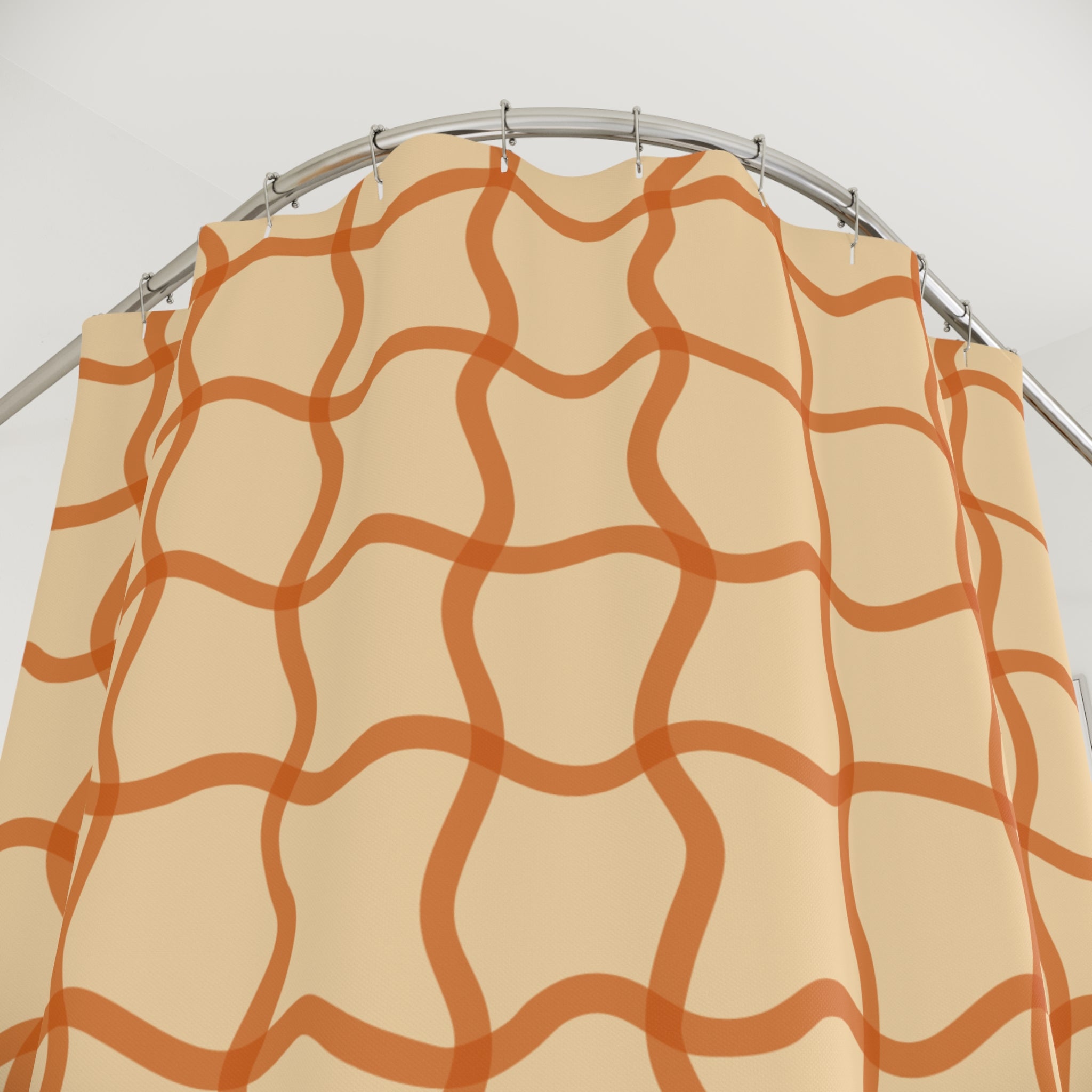 Boho Pattern Shower Curtain, Modern Wave Design, Bathroom Decor, Bohemian Style, Home Textile, Gift for Friends