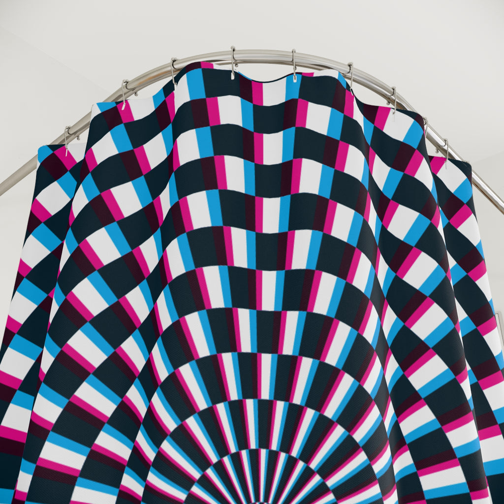 Spiral Optical Illusion Shower Curtain - Modern Bath Decor, Vibrant Bathroom Accessory, Gift for Homeowners, Unique Design