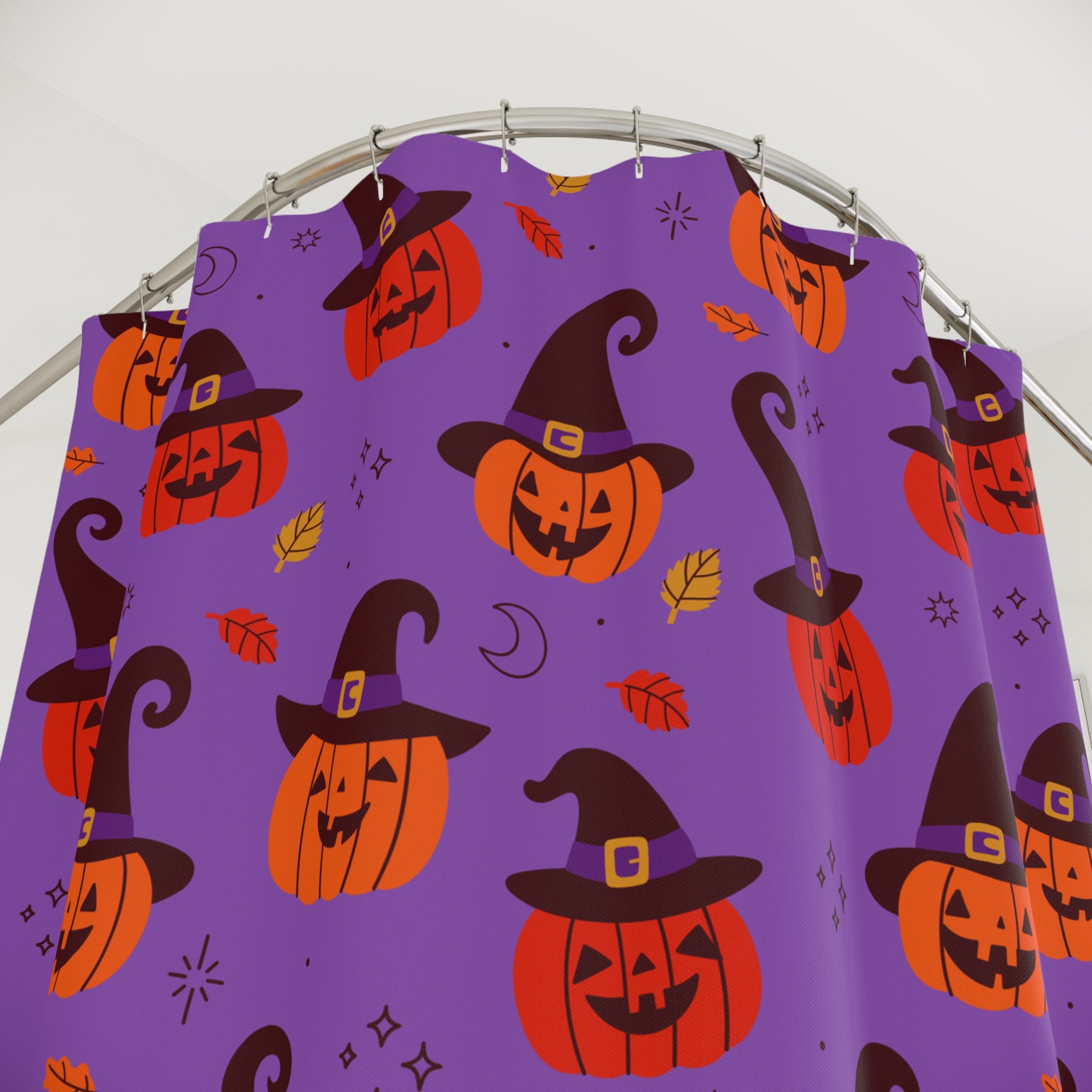 Halloween Themed Shower Curtains, Fall Decor, Pumpkin Design, Spooky Bathroom Accessories, Seasonal Home Decoration, Holiday Gift