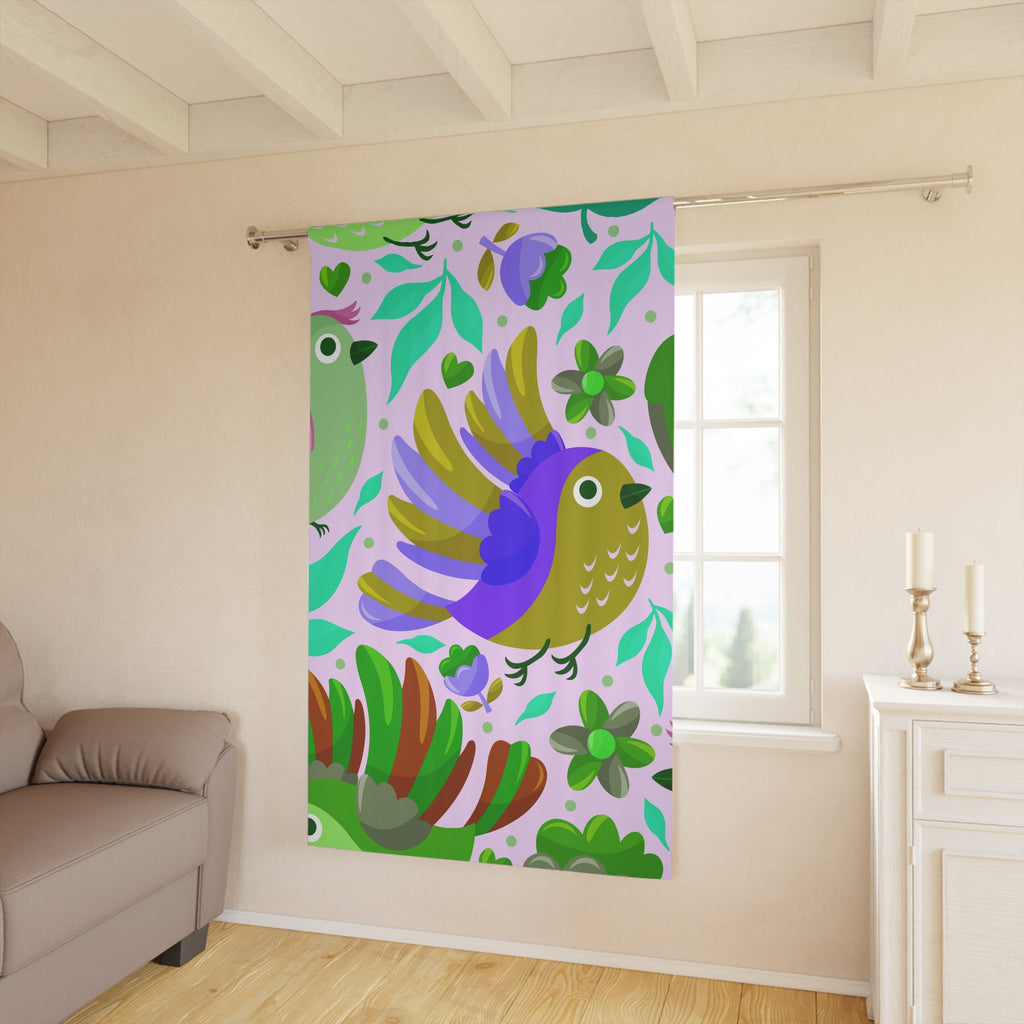 Lookie Three Little Birdies Blackout Window Curtain