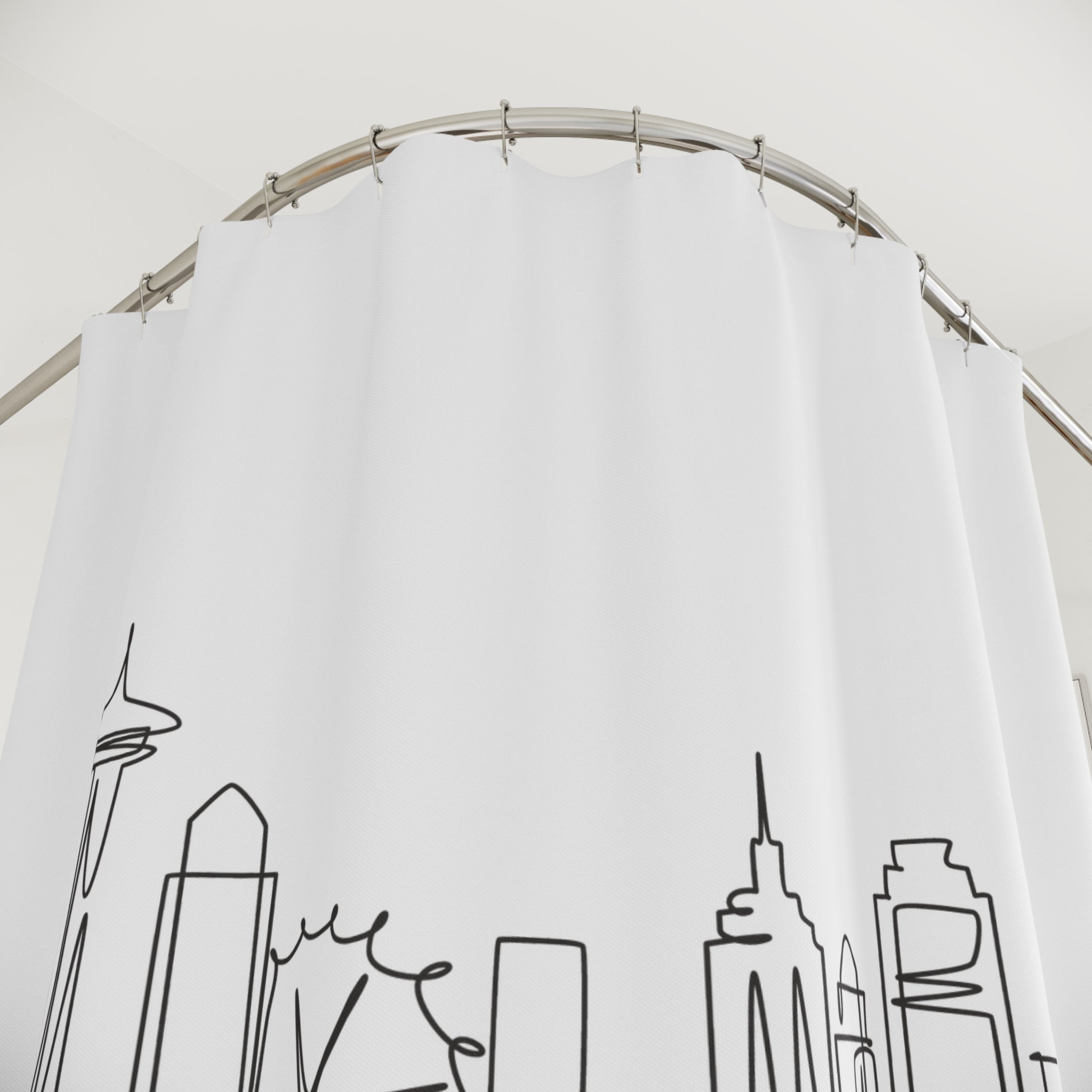 Seattle Skyline Minimalist Shower Curtain - Modern Bathroom Decor, City Lover Gift, Urban Home Accessories, Unique Housewarming Present