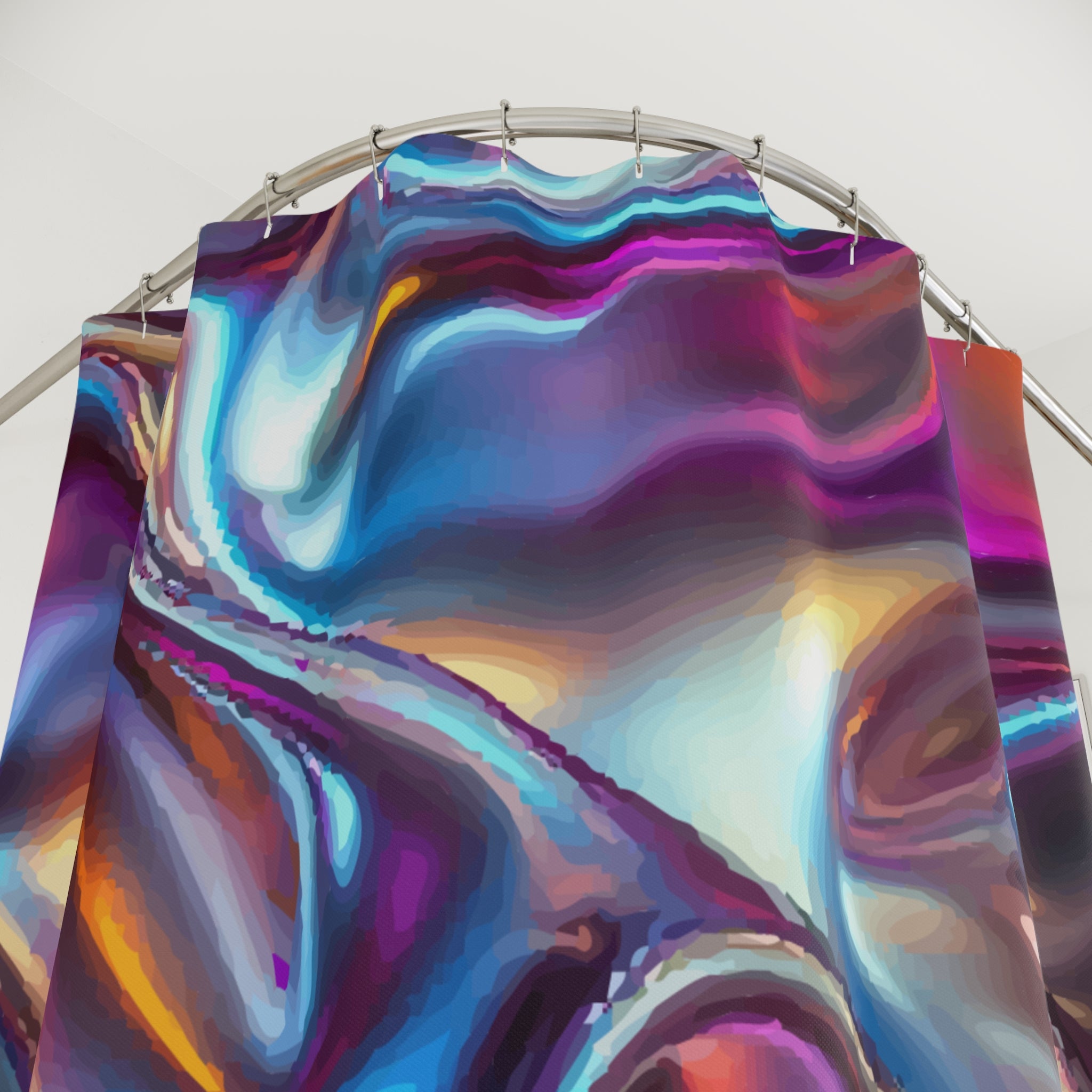 Colorful Iridescent Fabric Style Art Shower Curtain