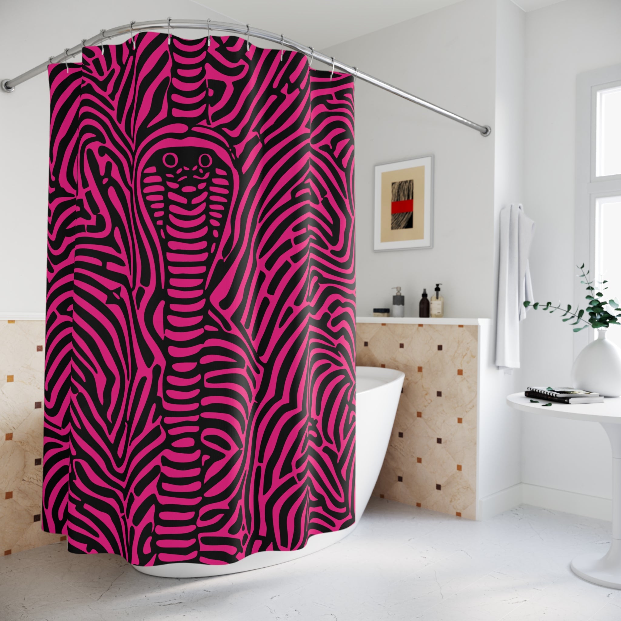 Oh My a Pinkish Cobra Design Shower Curtain