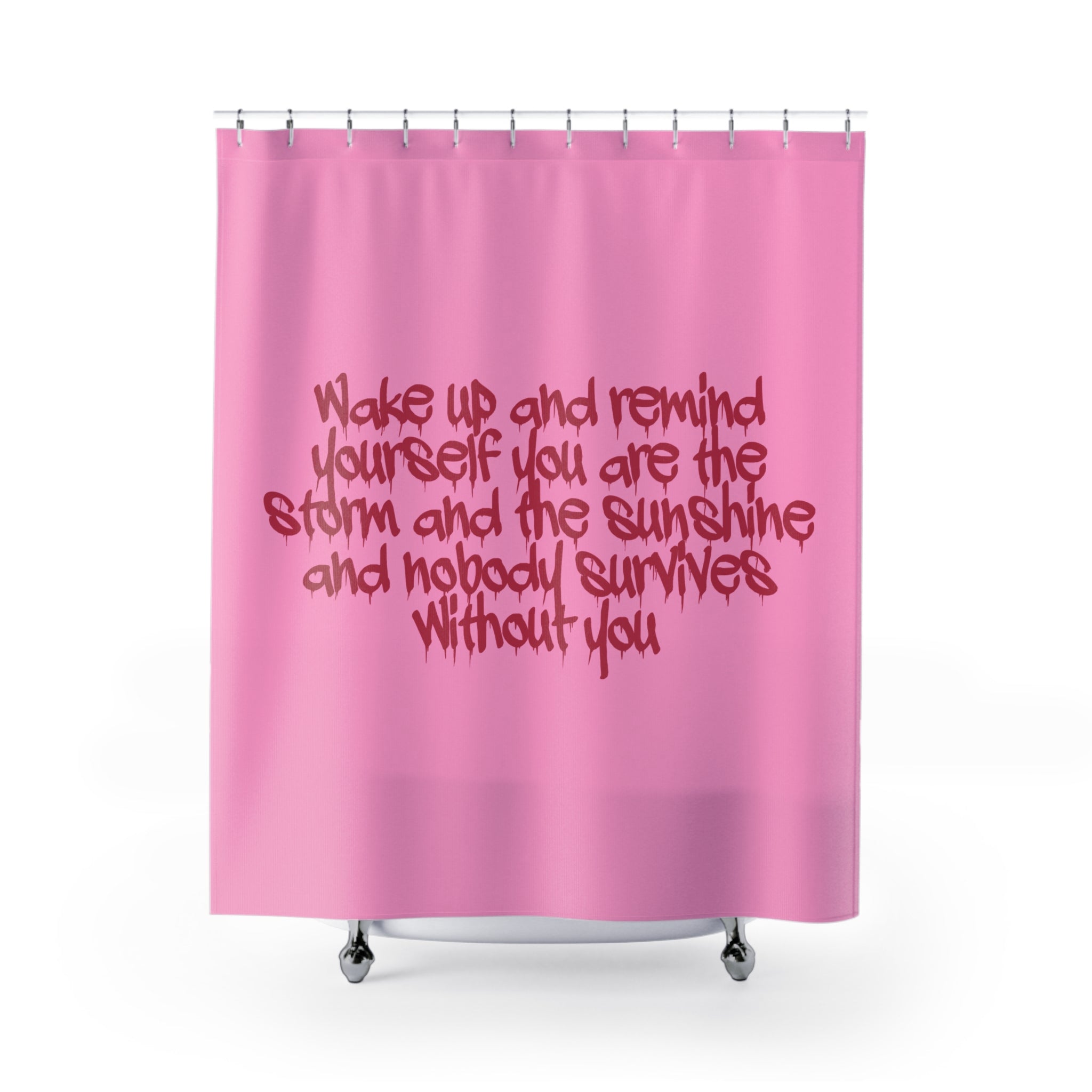 Inspirational Shower Curtain - Positive Affirmation Decor, Vibrant Design for Bathroom, Gift for Her, Home Decor, Motivational Quotes