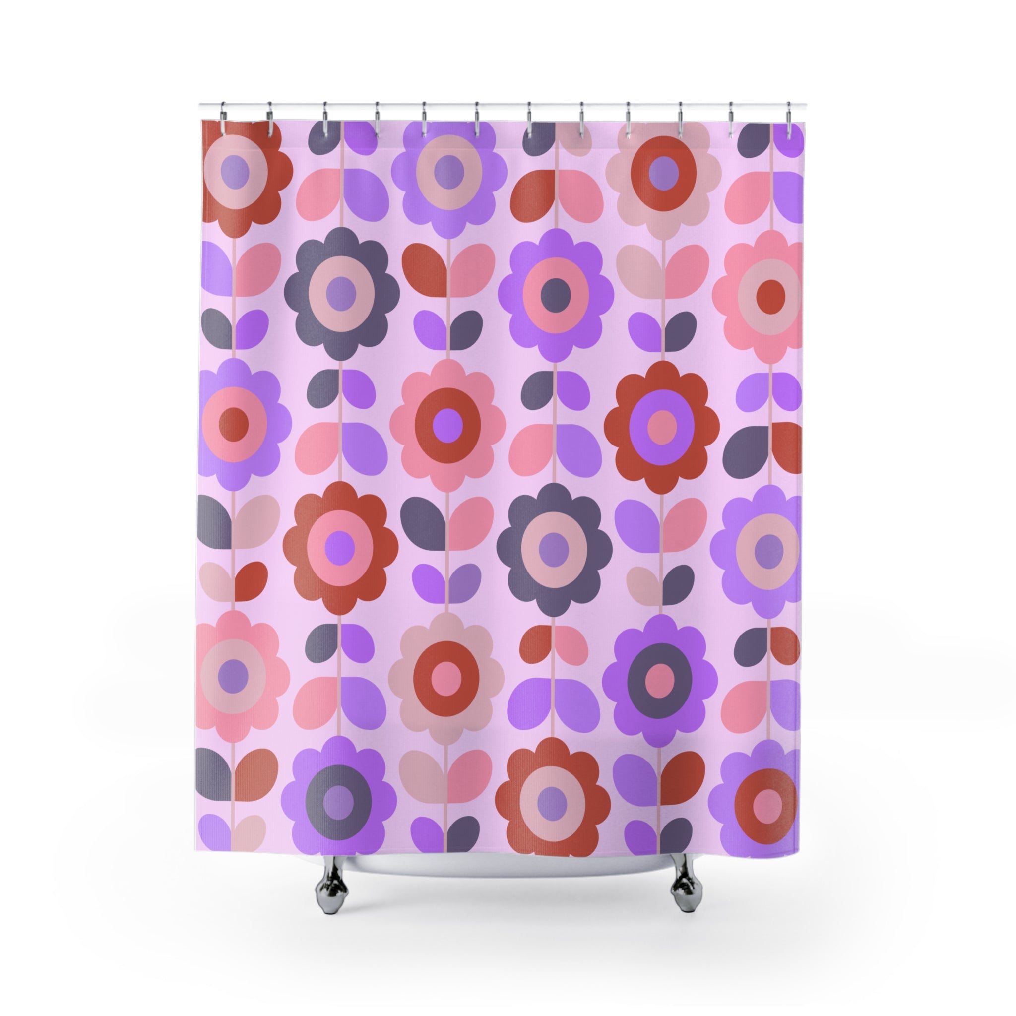 Crazy in Love Purple Floral Shower Curtains