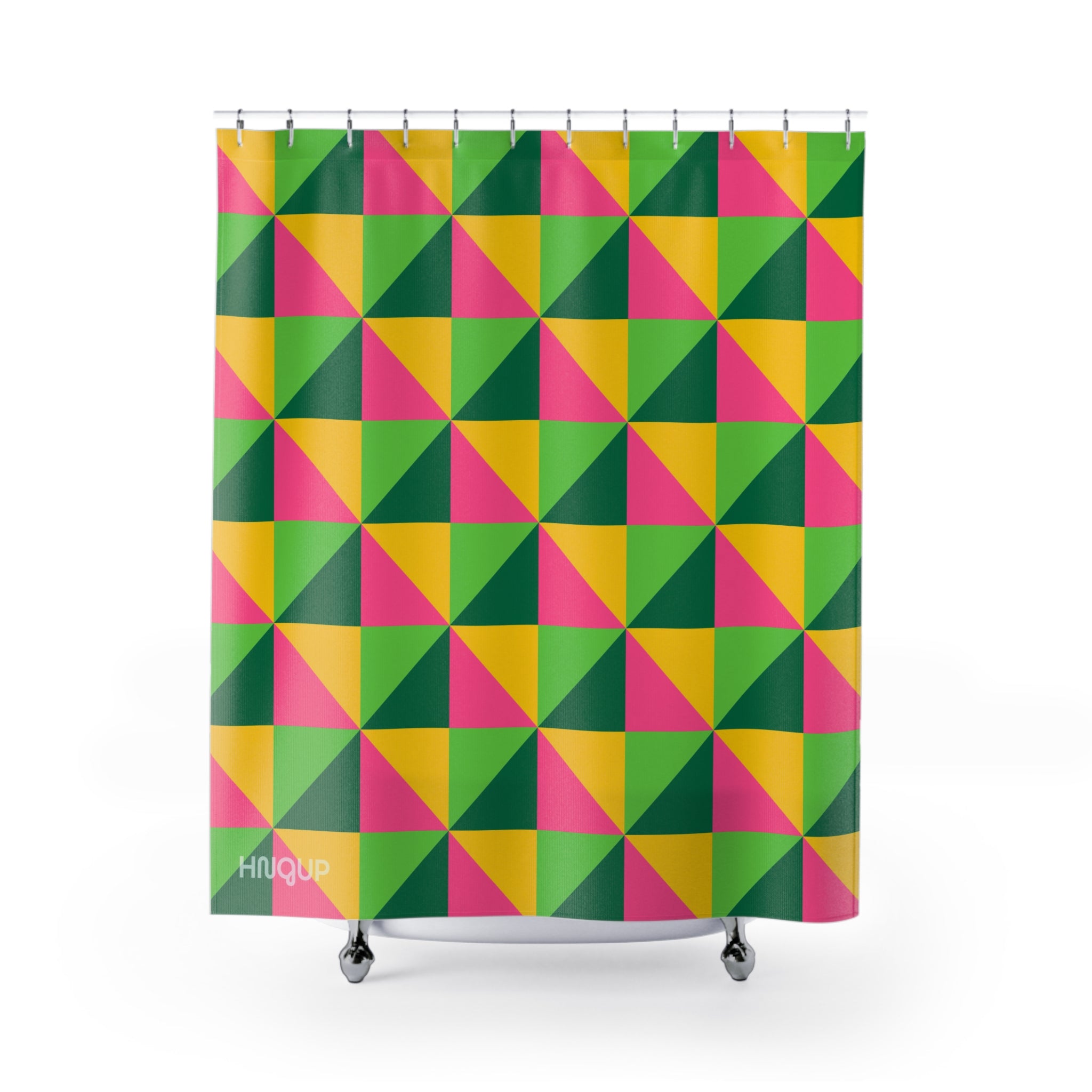 Vibrant Geometric Shower Curtain, Colorful Bathroom Decor, Modern Home Accessory, Gift for Housewarming, Tropical Vibe