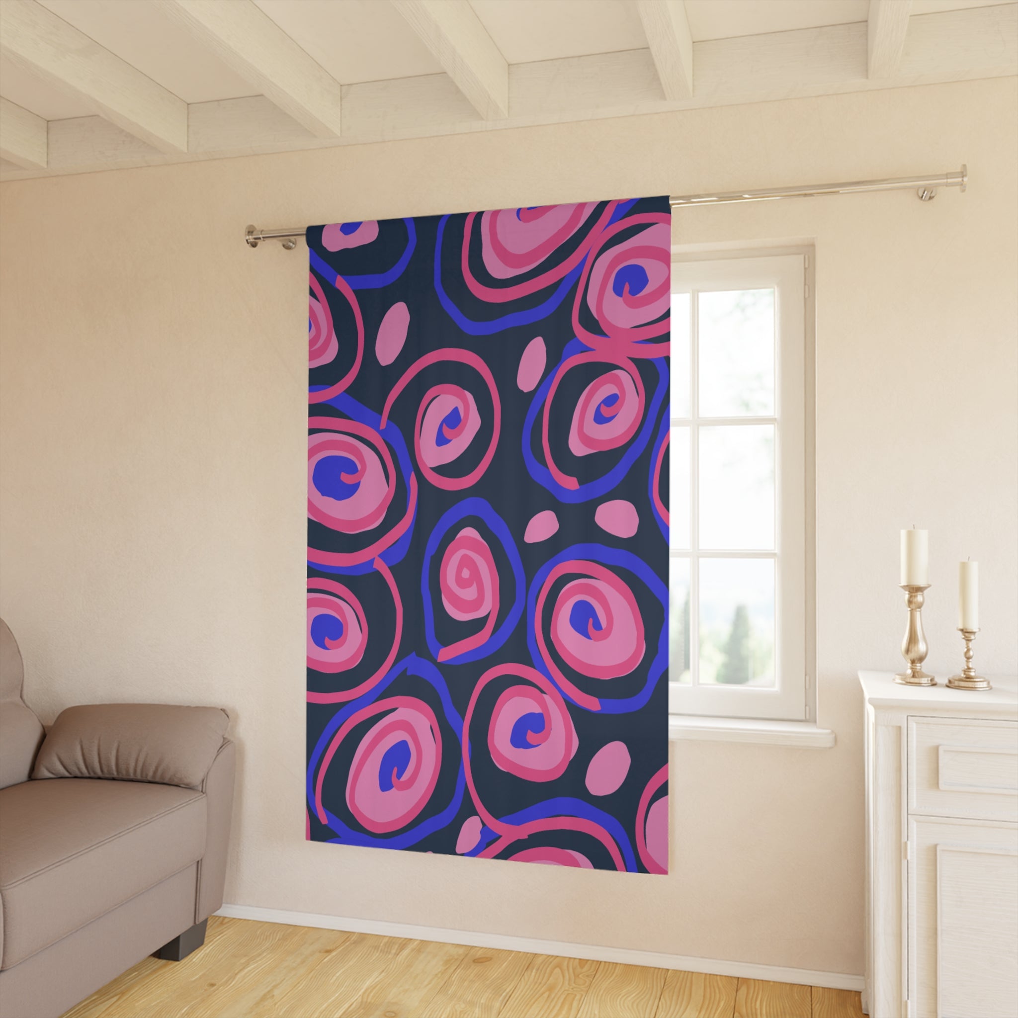 Swirl Galore Pattern Blackout Window Curtain