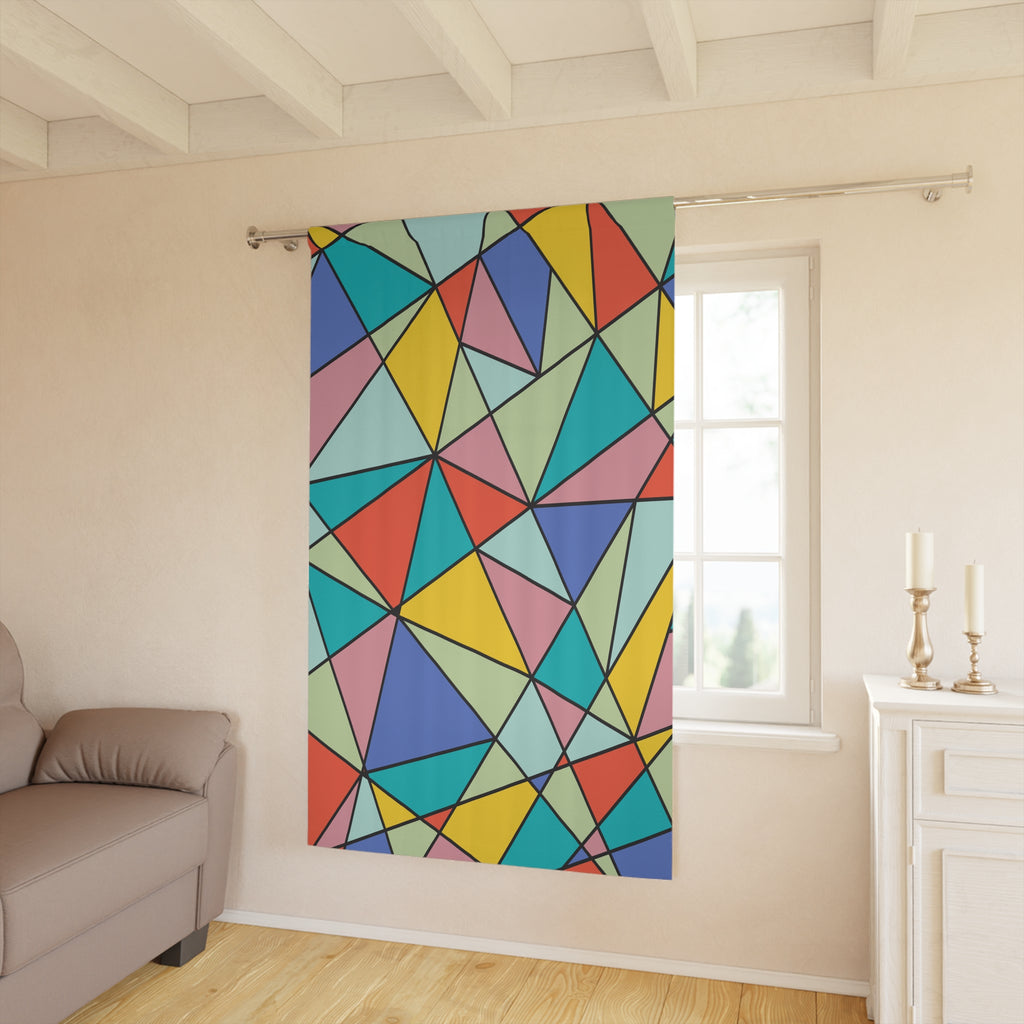 Stained Glasish Design Blackout Window Curtain