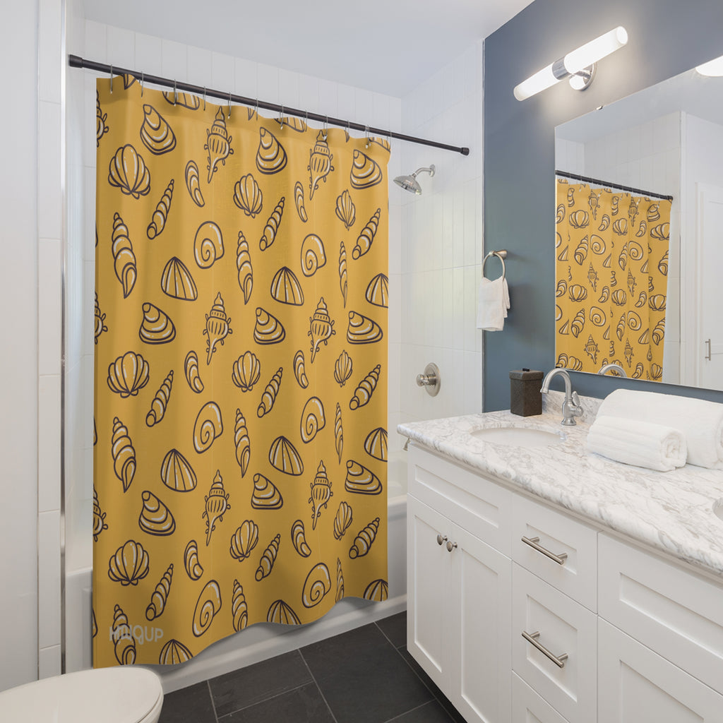 Coastal Shell Shower Curtain, Nautical Bathroom Decor, Beach House Shower, Ocean-Inspired Curtains, Summer Vibes Home Decor