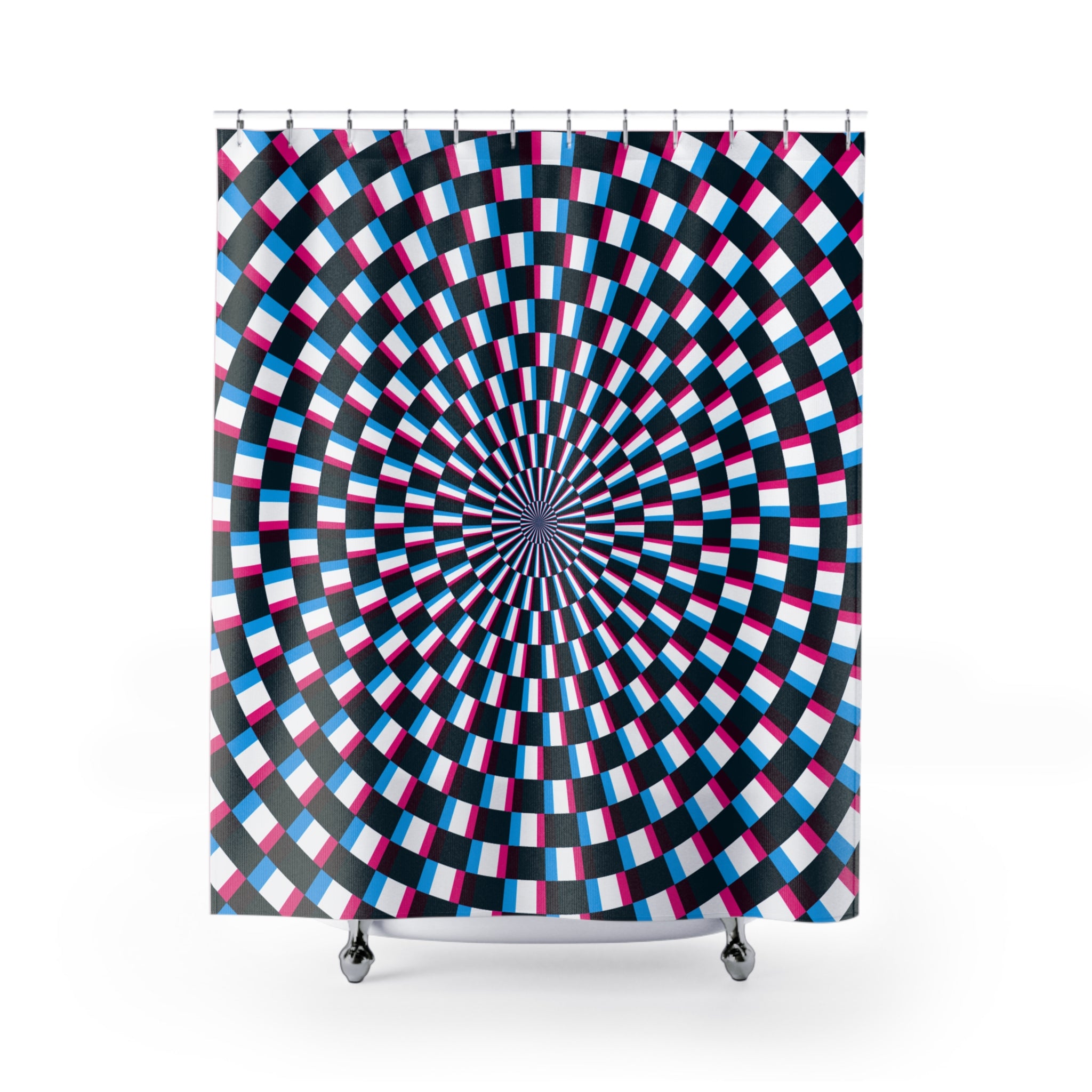 Spiral Optical Illusion Shower Curtain - Modern Bath Decor, Vibrant Bathroom Accessory, Gift for Homeowners, Unique Design