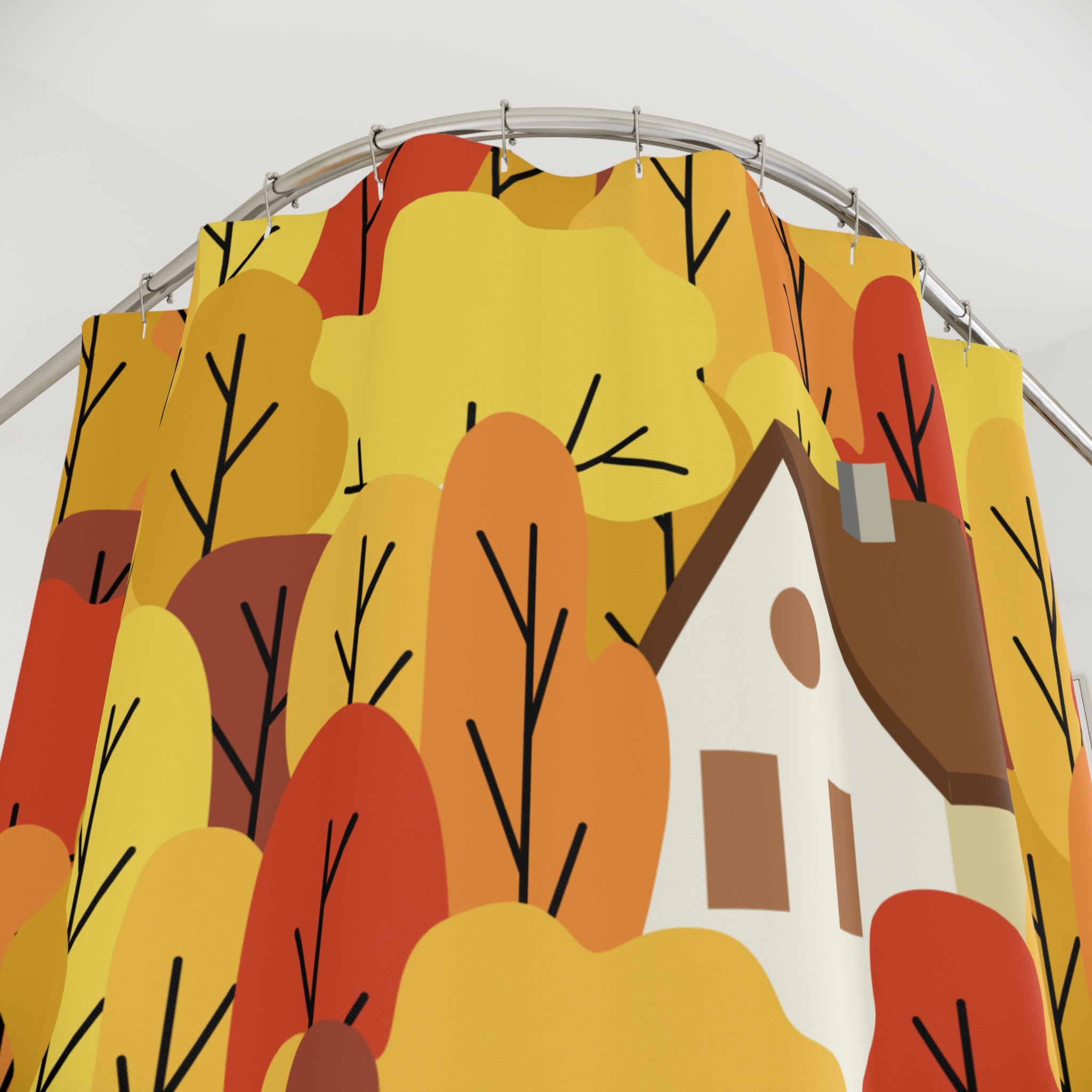 Autumn Forest Shower Curtain, Cozy Bathroom Décor, Fall Home Accessory, Seasonal Shower Curtain, Nature-Inspired Design