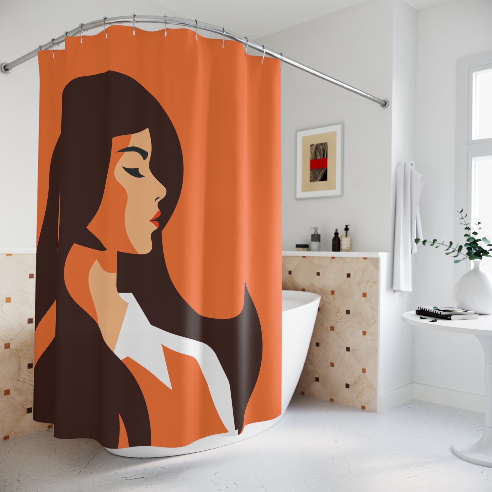 Stylish Shower Curtain with Chic Minimalist Woman Profile Design, Modern Bathroom Decor, Unique Gift for Her, Trendy Home Accessory, Fashion-Inspired [...]