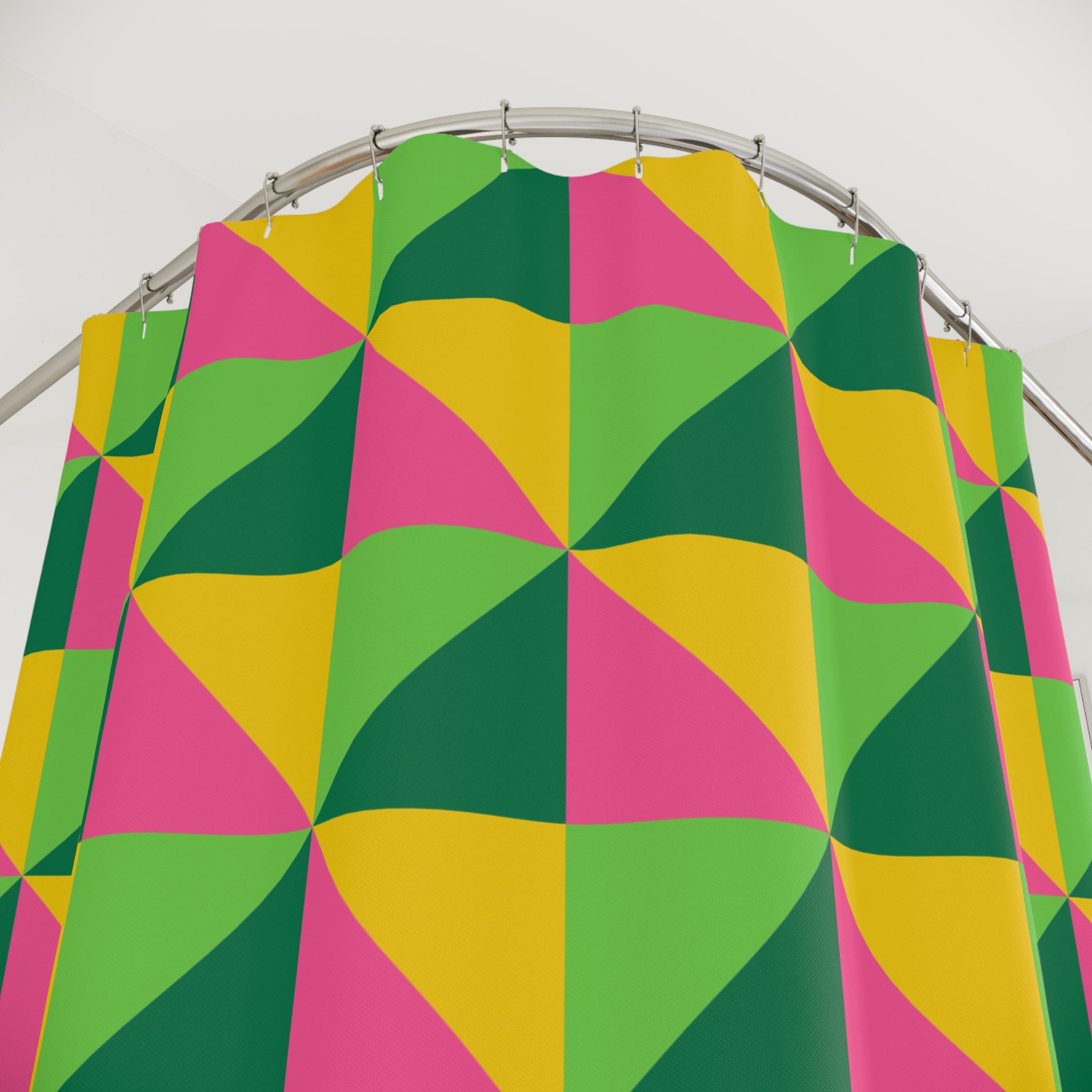 Vibrant Geometric Shower Curtain, Colorful Bathroom Decor, Modern Home Accessory, Gift for Housewarming, Tropical Vibe