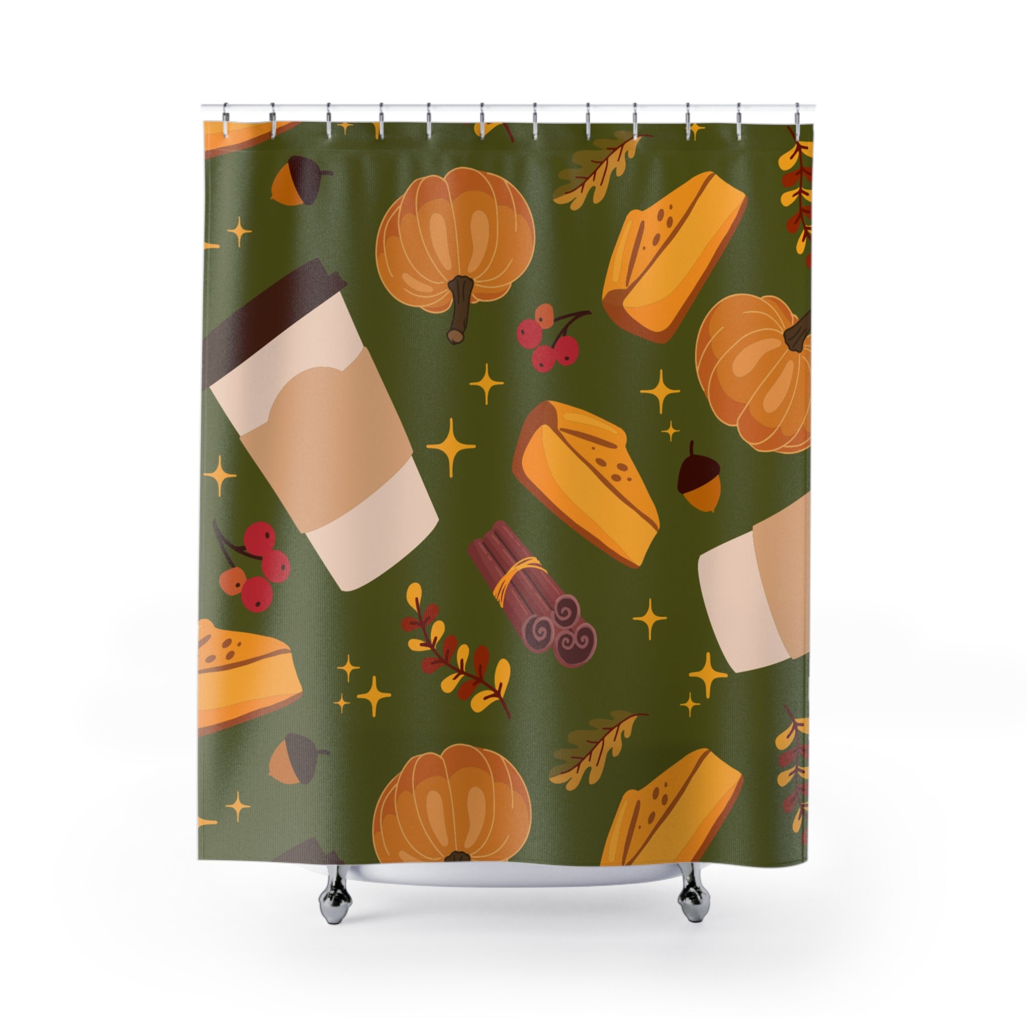 Autumn Harvest Shower Curtain - Cozy Fall Decor, Pumpkin Spice Kitchen, Seasonal Bathroom, Thanksgiving Home Accent, Festive Home Decor