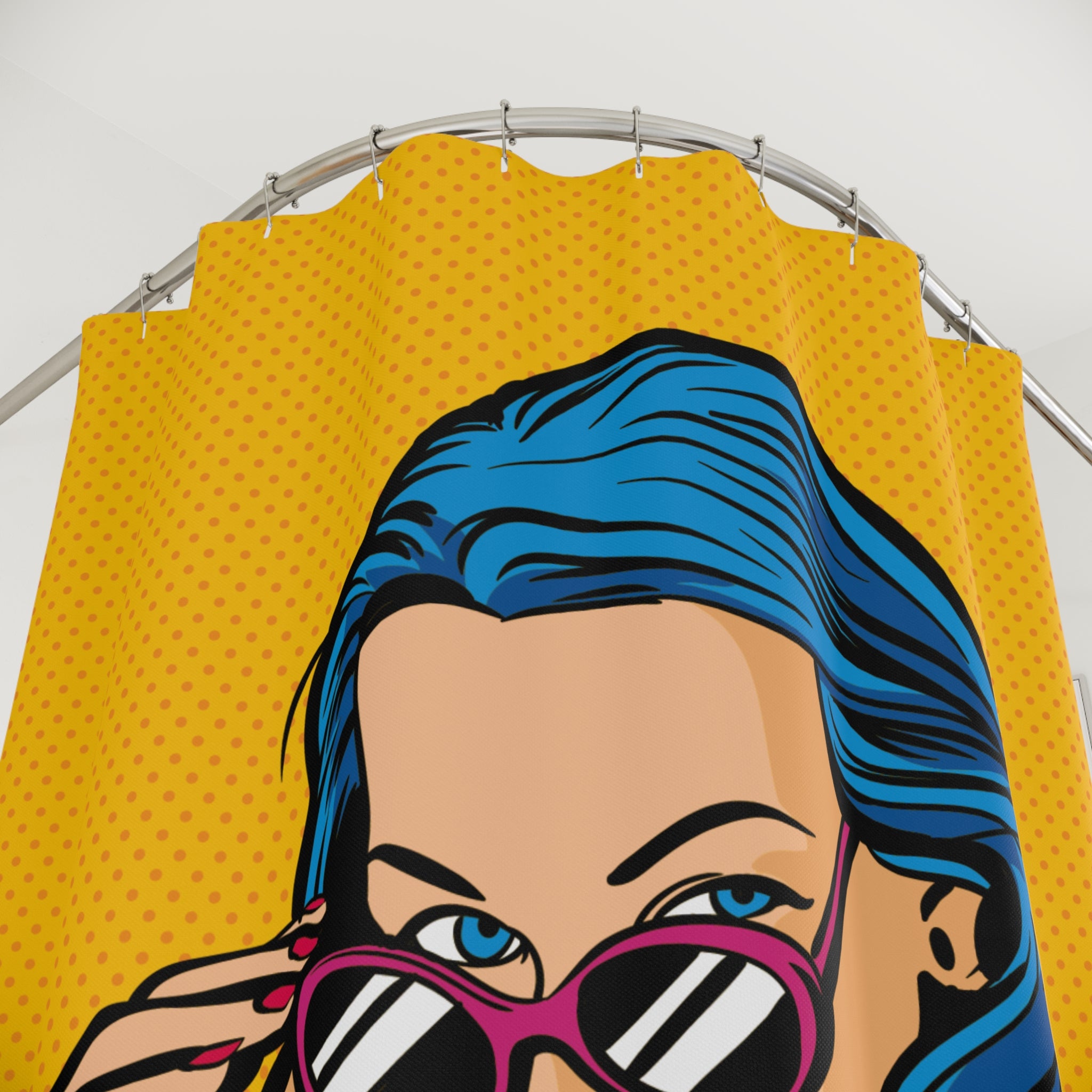 Pop Art Shower Curtain, Vintage Decor, Bright Bathroom Accent, Comic Style Home Décor, Fun Gift for Art Lovers, Retro Bathroom