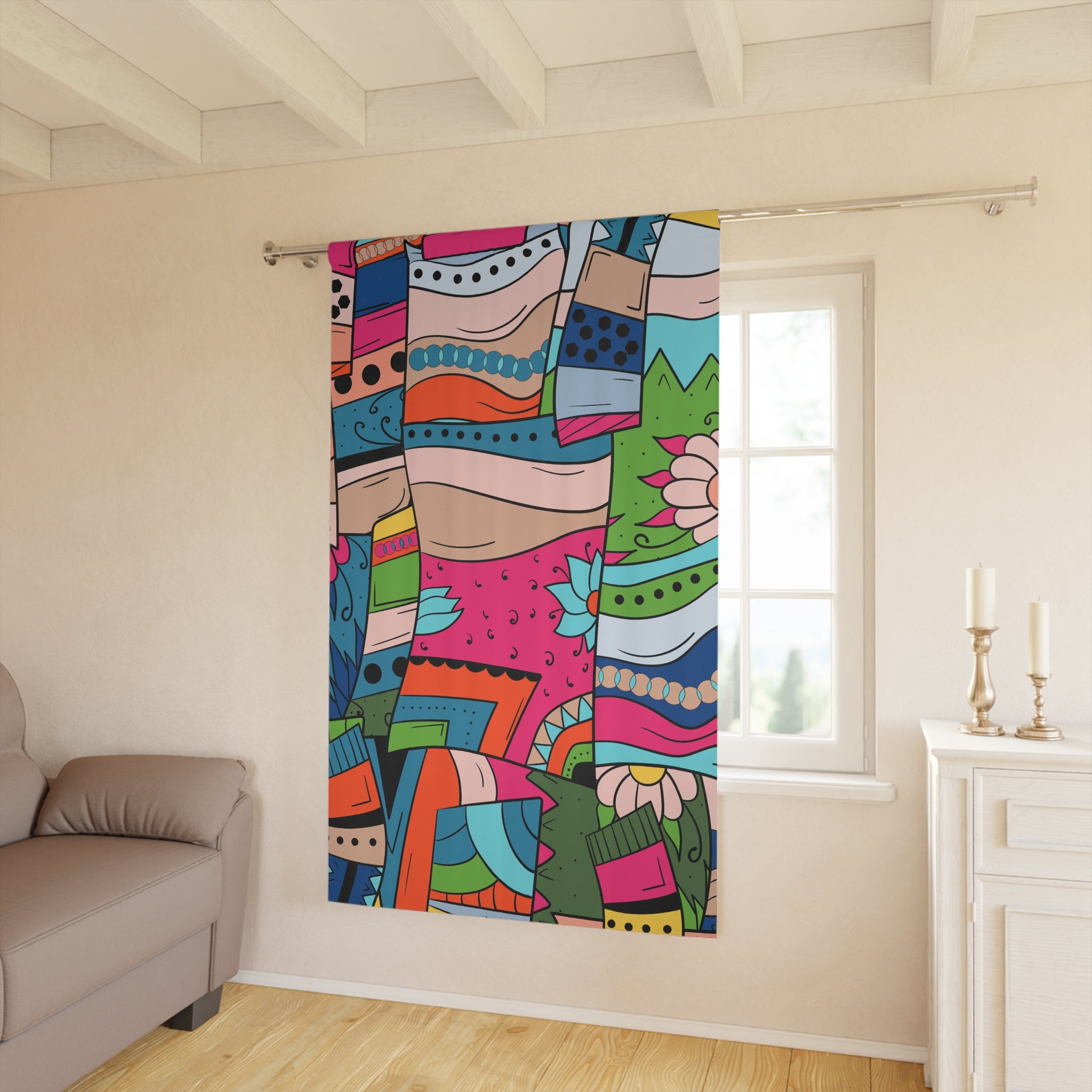 Vibrant Tetiana Pattern Blackout Window Curtain