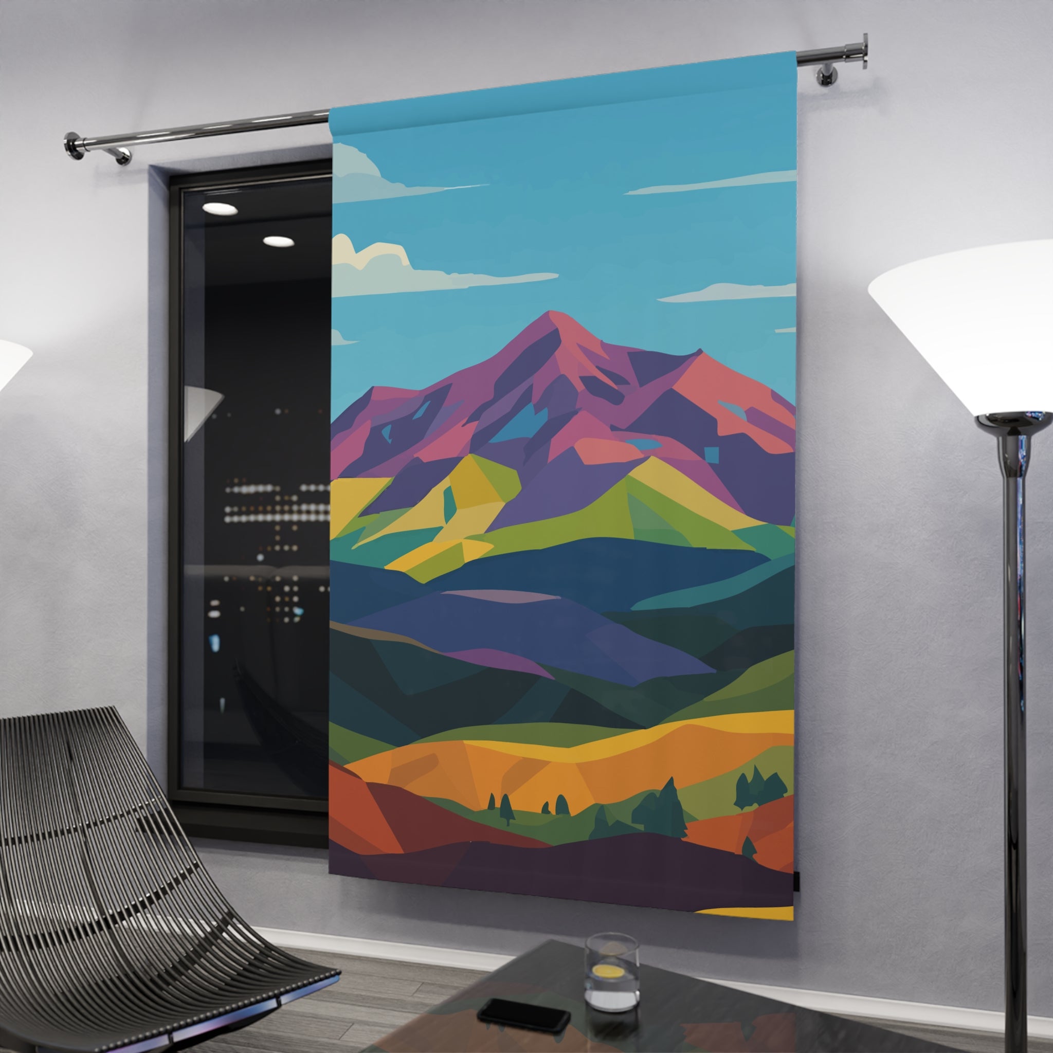 Colorados Home Colorful Mountain Love Blackout Window Curtain