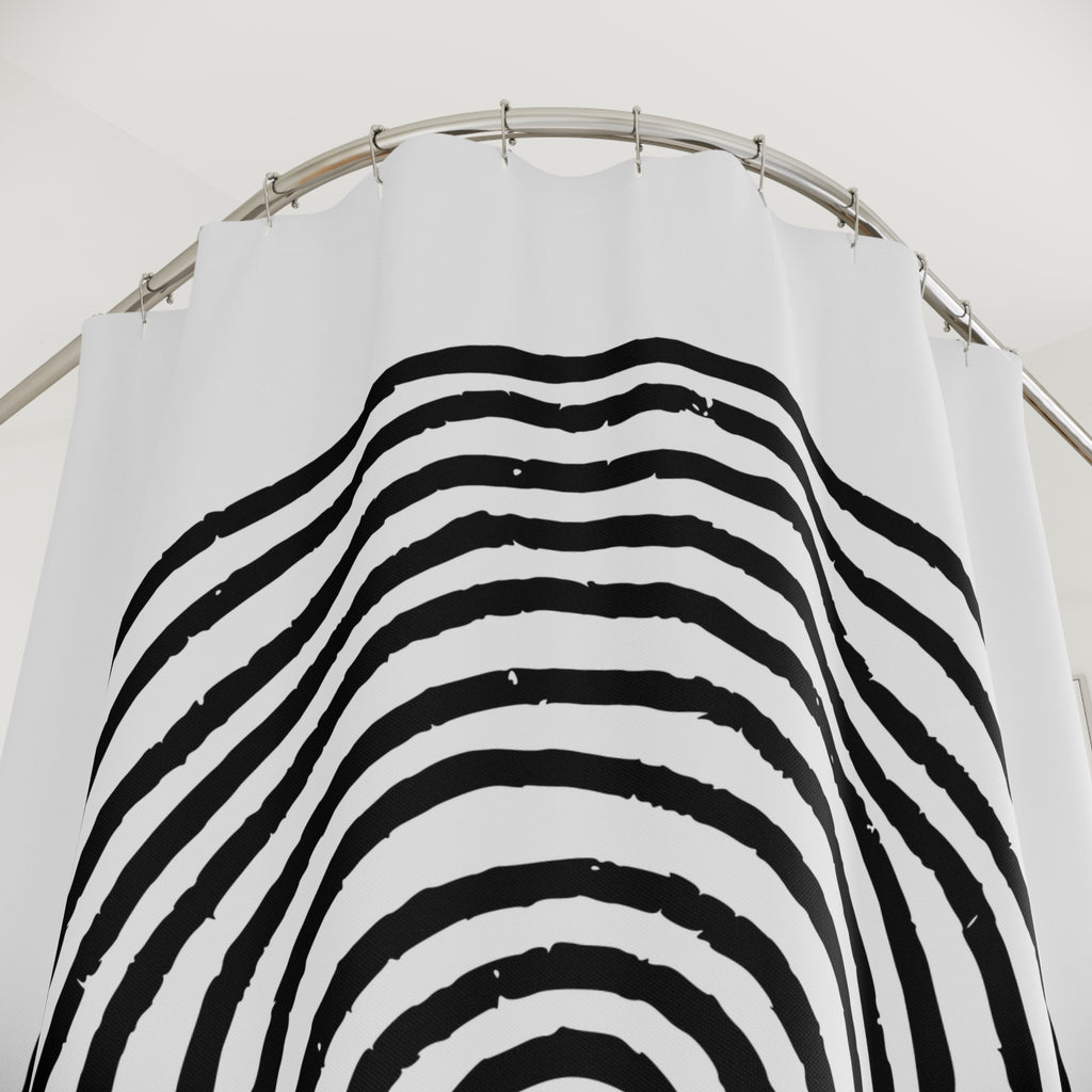 Stylish Minimalist Spiral Pattern Shower Curtain, Modern Bathroom Decor, Minimalist Home Accessory, Unique Gift for Housewarming, Bohemian Chic