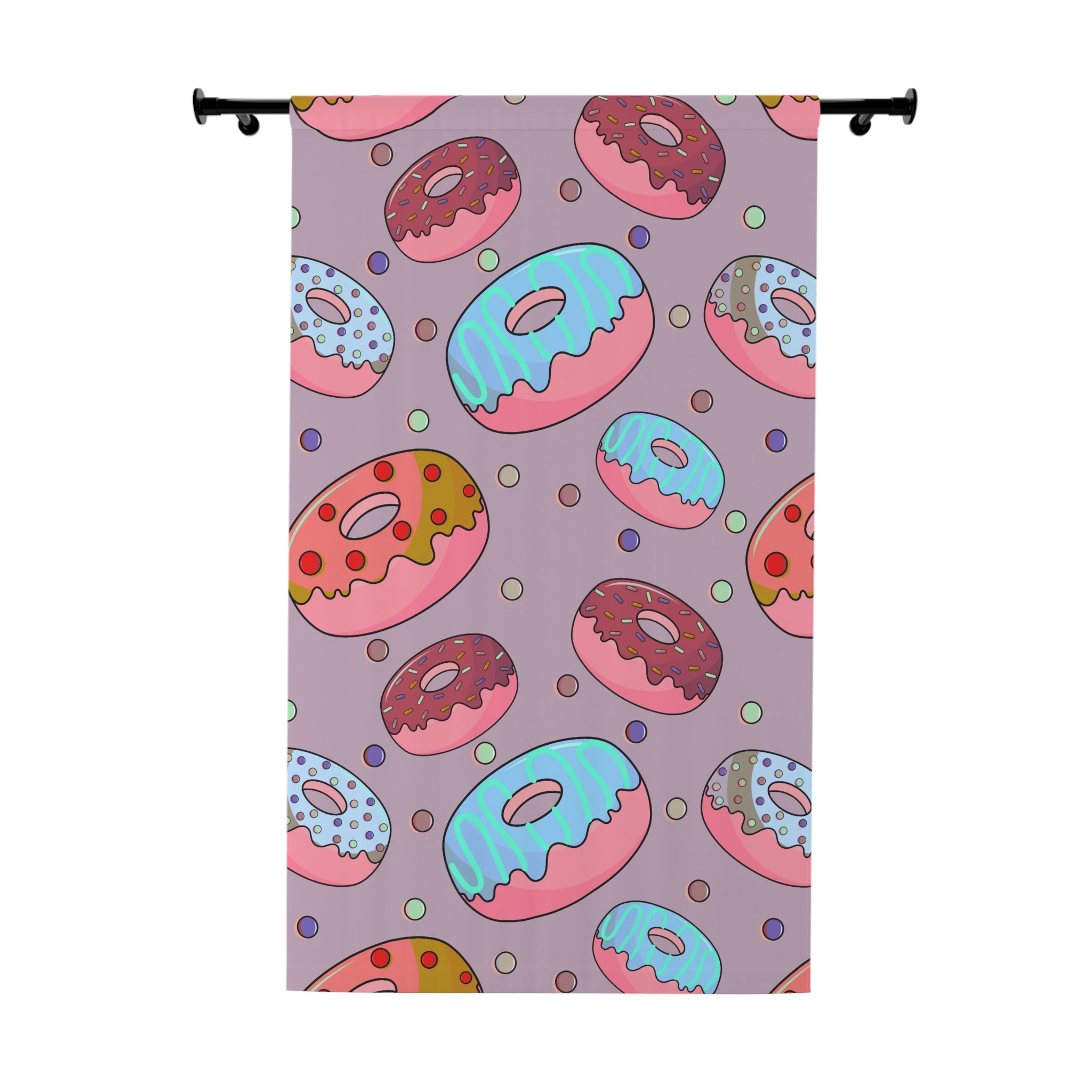 Sweeties Blue Donuts Pattern Blackout Window Curtain