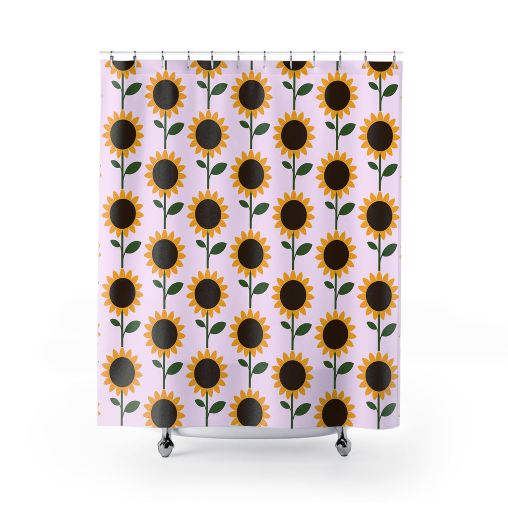 Sunflower Shower Curtain, Floral Bathroom Decor, Sunshine Home Accessories, Happy Vibes Shower Decor, Summer Wedding Gift