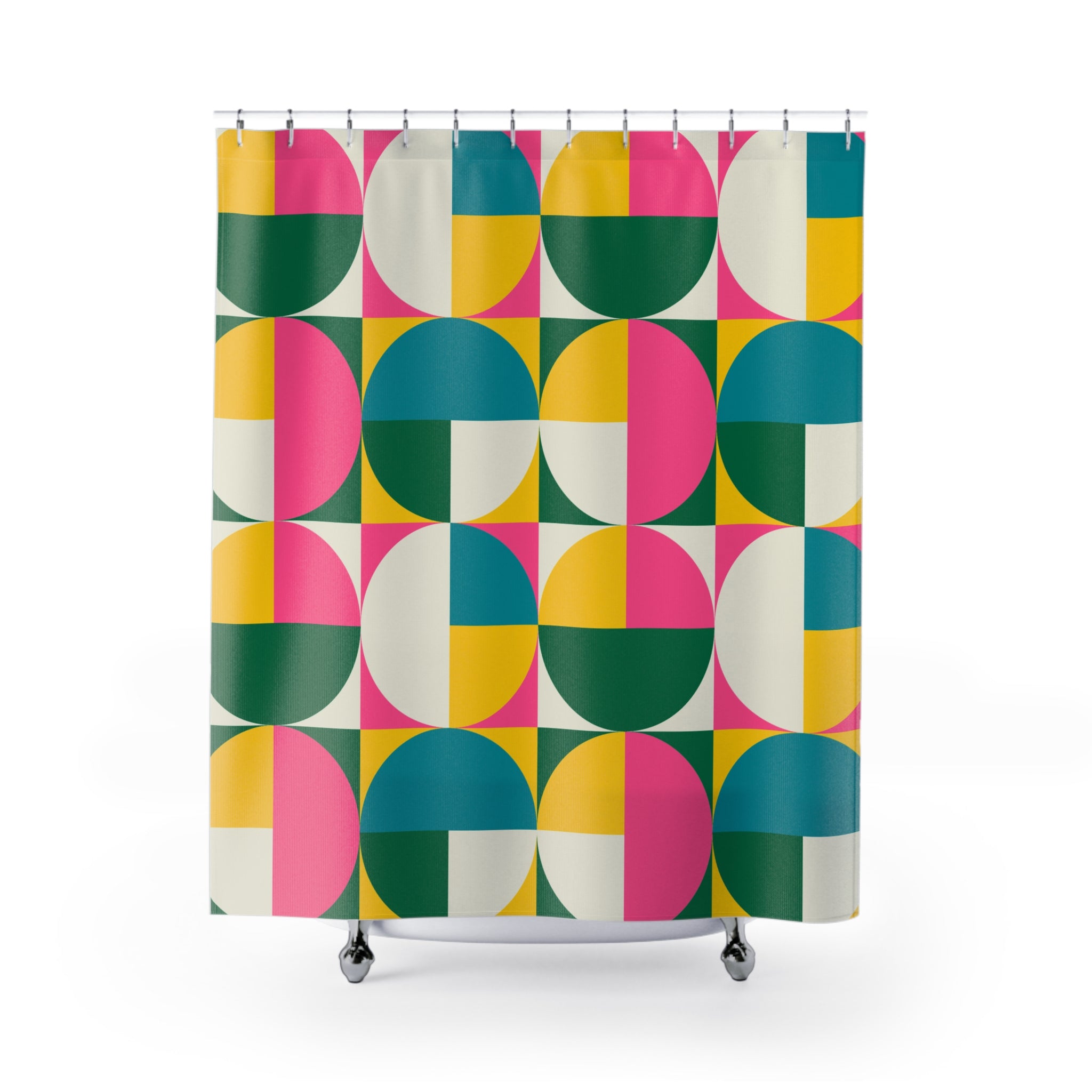 Colorful Geometric Shower Curtain - Vibrant Bathroom Decor, Modern Home Accessory, Gift for Design Lovers, Unique Home Essentials
