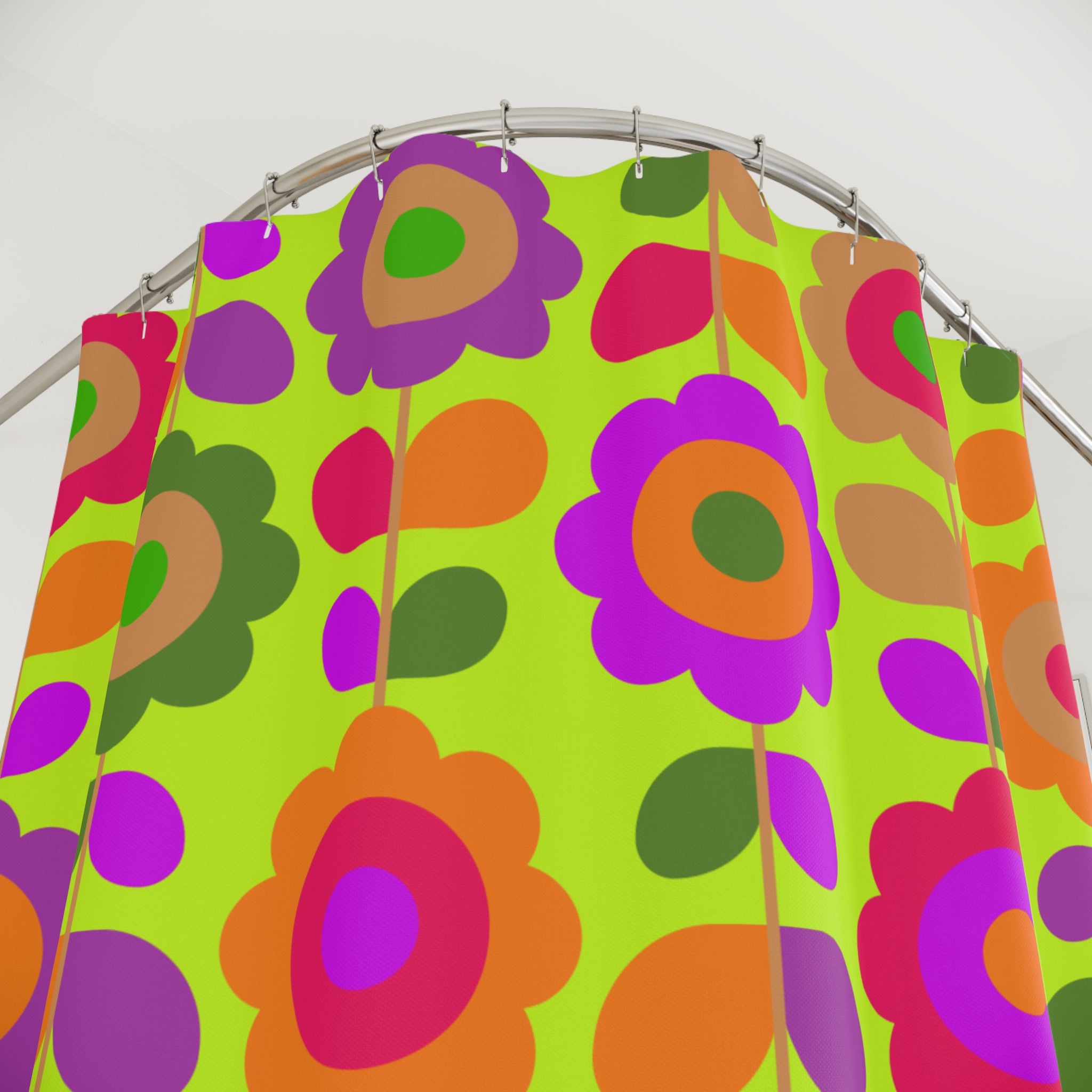 Crazy in Love Yellow Floral Shower Curtains