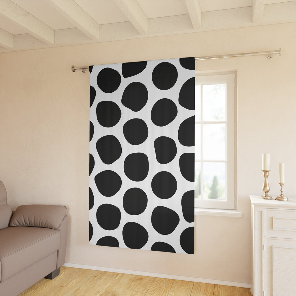 Black and White Bookoo Dots Blackout Window Curtain