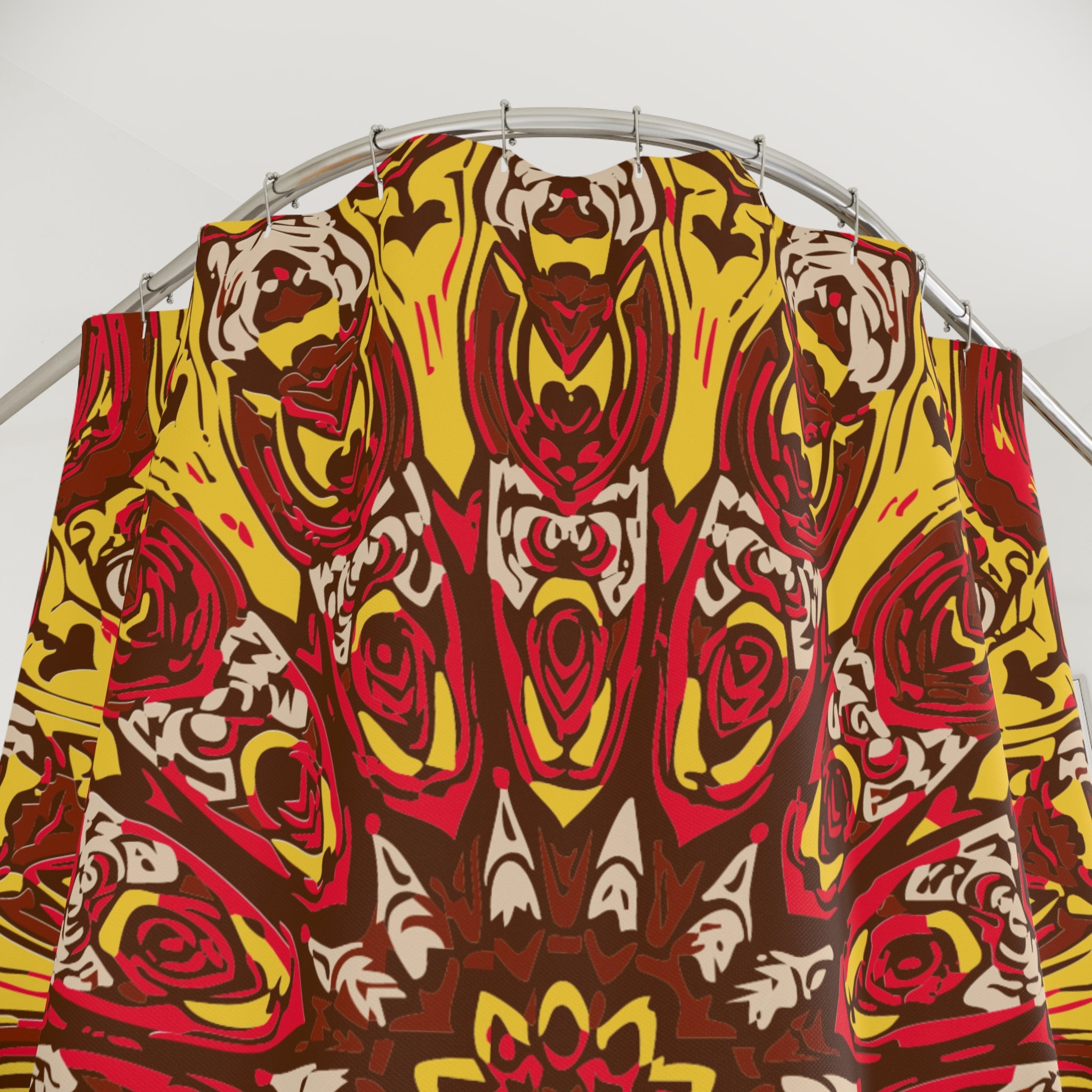 Redish Lifes Awakening Pattern Shower Curtain