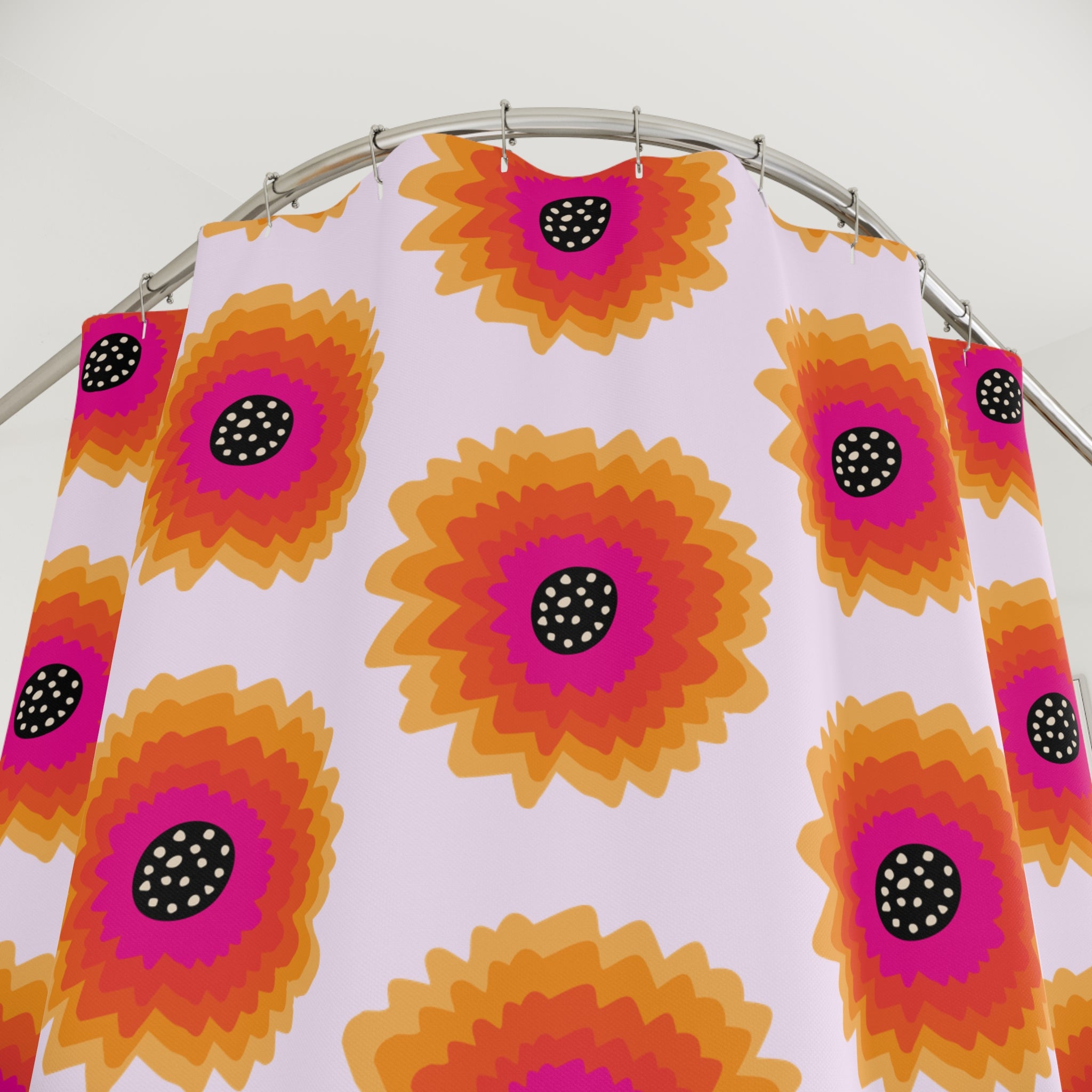 Bright Floral Shower Curtain, Modern Boho Bathroom Decor, Colorful Home Accents, Gift for Her, Spring Decor