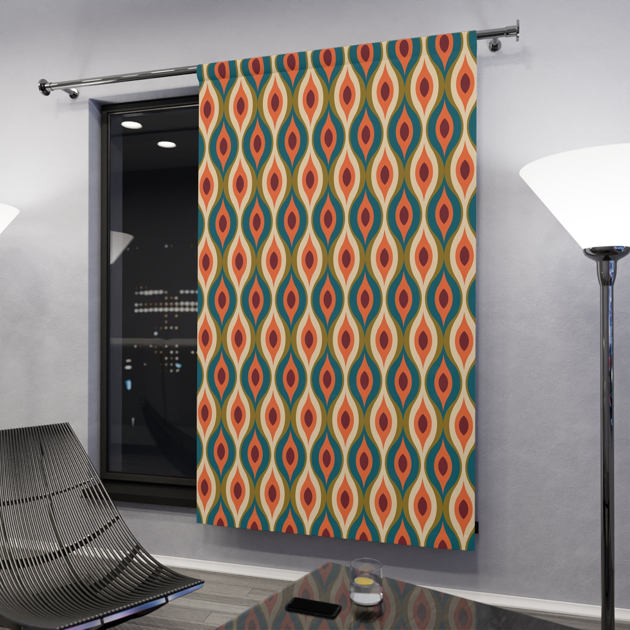 Retro Shaped Boho Pattern Blackout Window Curtain