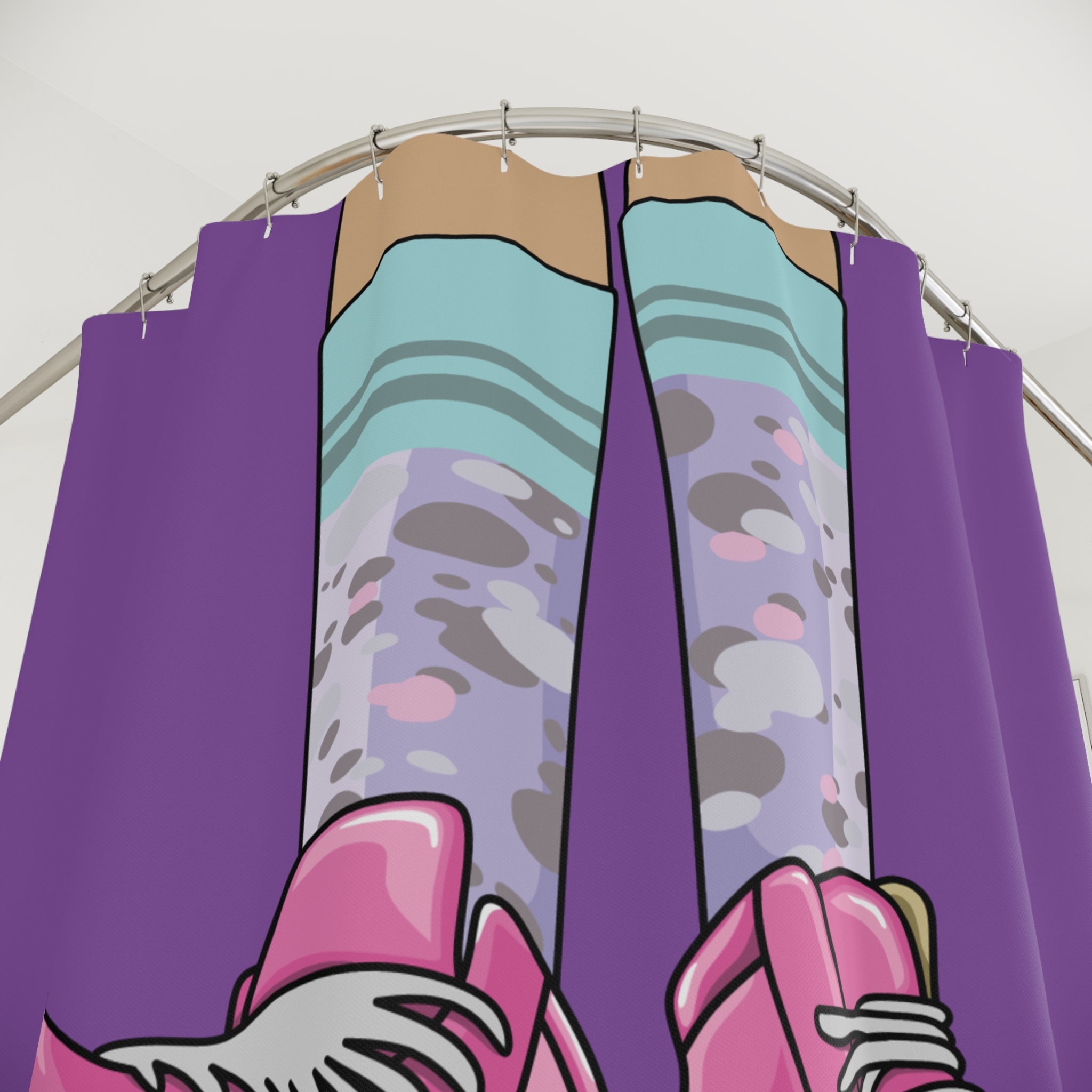 Vibrant Roller Skater Skated Shower Curtain | Fun Bathroom Decor, Gift for Skating Enthusiasts, Retro Vibe, Playful Home Accent, Unique Gift Idea