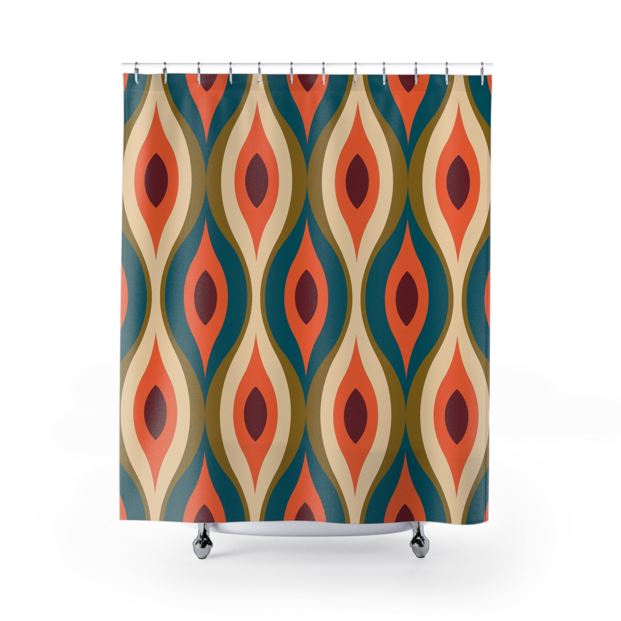 Retro Shaped Boho Shower Curtain