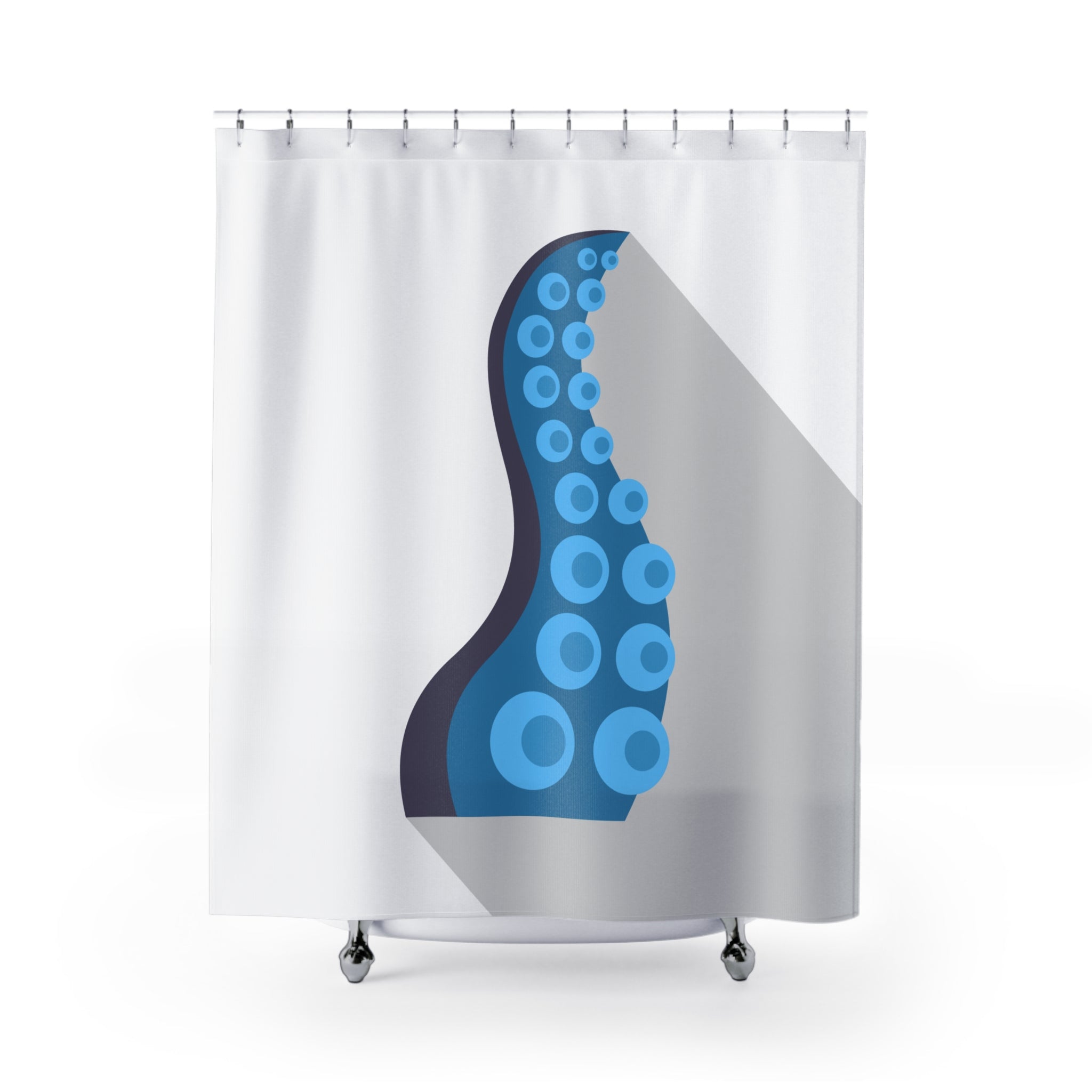 Ocean-Inspired Shower Curtain, Nautical Bathroom Decor, Tentacle Wave Design, Beach House Gift, Marine Theme