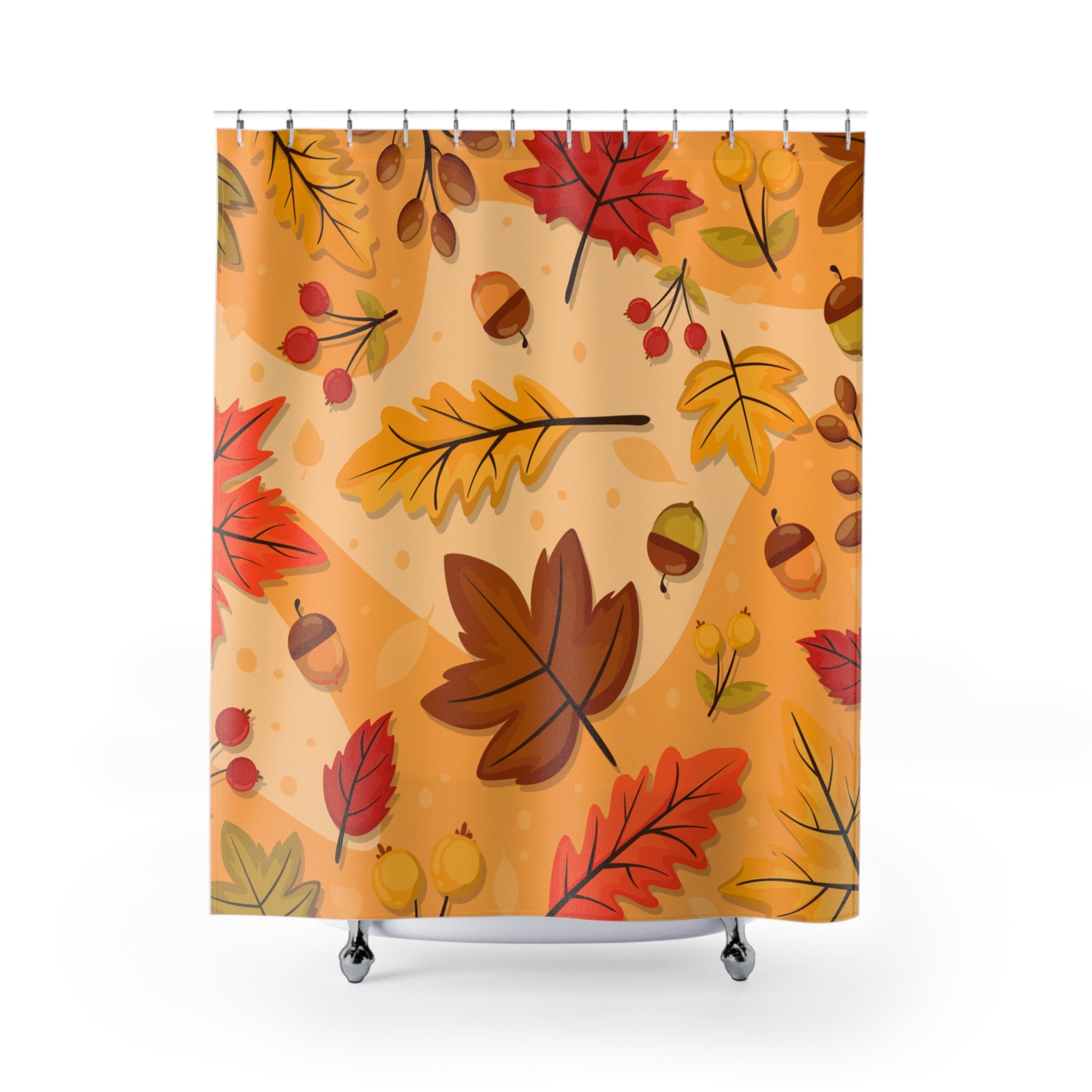 Autumn Leaves Shower Curtain, Fall Decor for Home, Seasonal Bathroom Accessory, Thanksgiving Gift, Cozy Vibe