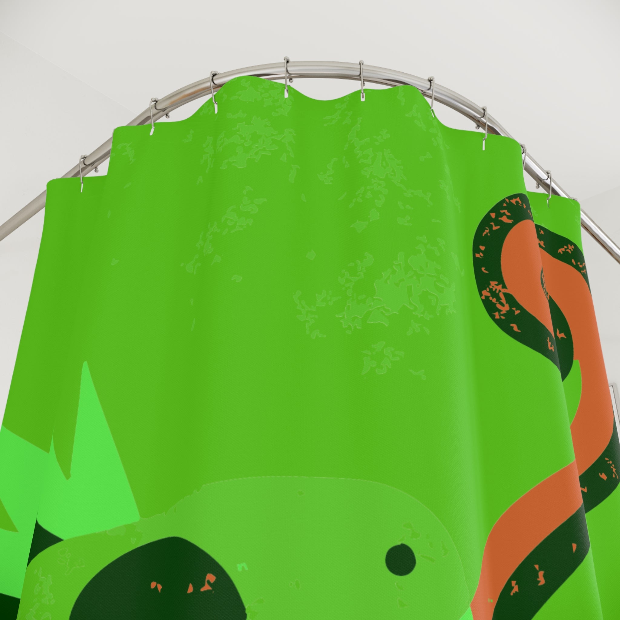 Vibrant Iguana Tongue Out Shower Curtain